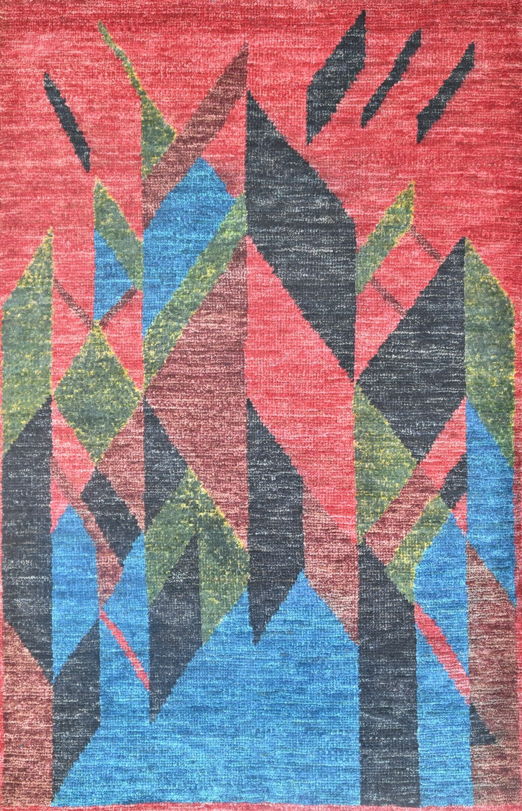 Modernes Handgeknüpfter Jute 150x240 Vintage Rot Wohnzimmer Teppich SH177