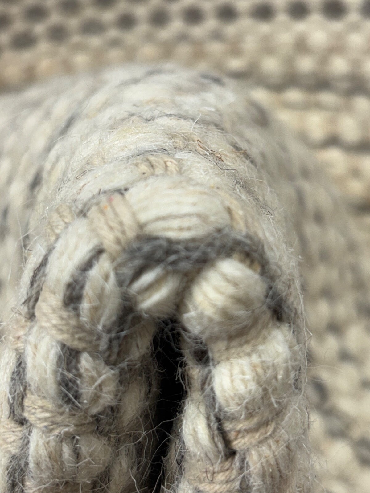 Handgefertigte Kilim Dhurry Teppich 60x90 cm Naturbeige Grau 100% Wolle DWD555