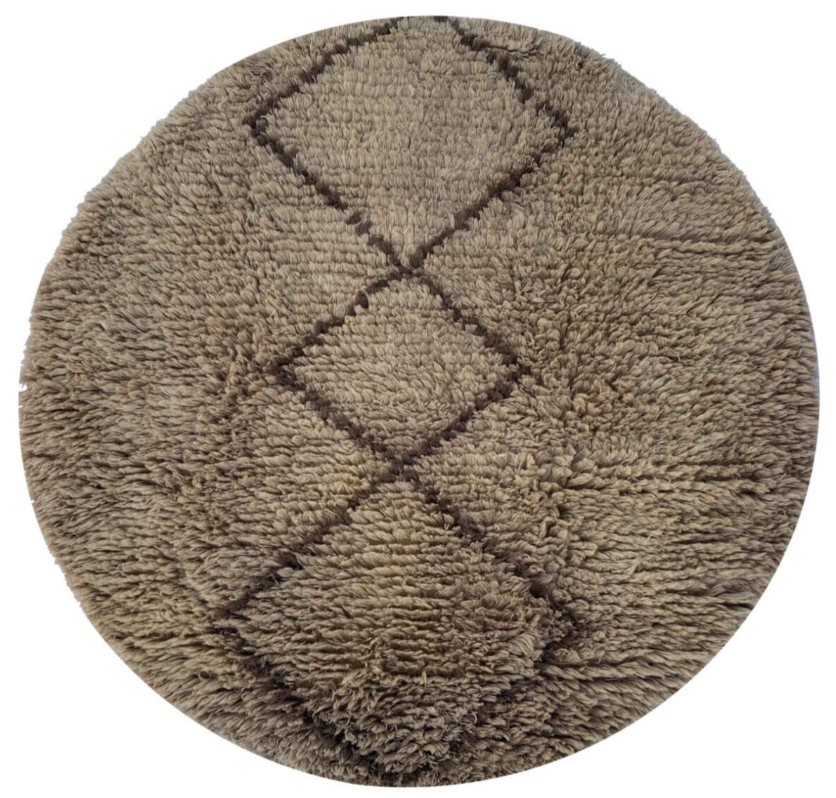 Berber Shaggy Teppich Morocco 100% Wolle Braun Handgefertigter BM2