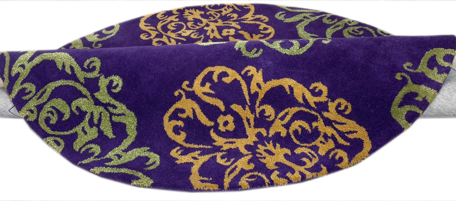 Μοντέρνο Στρογγυλό Χαλί 180 εκ. Μάλλινο Jary Μοντέρνο Μωβ Σαλόνι Χειροποίητο Φουντωτό