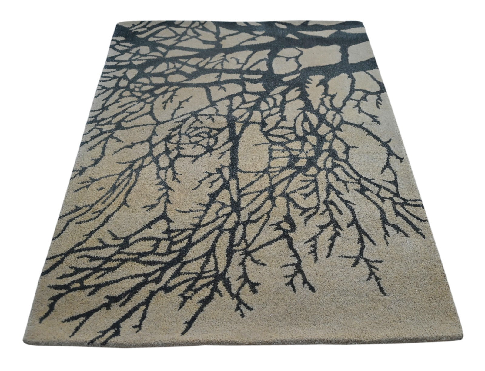 Handgetufteter Wolle teppich 120x180 Beige Modern Wohnzimmer SH240