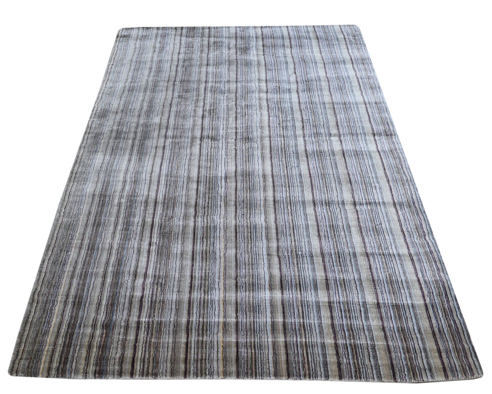 Handgewebter Teppich 160x290 Multi Glanzoptik Viskosem Wohnzimmer SH138