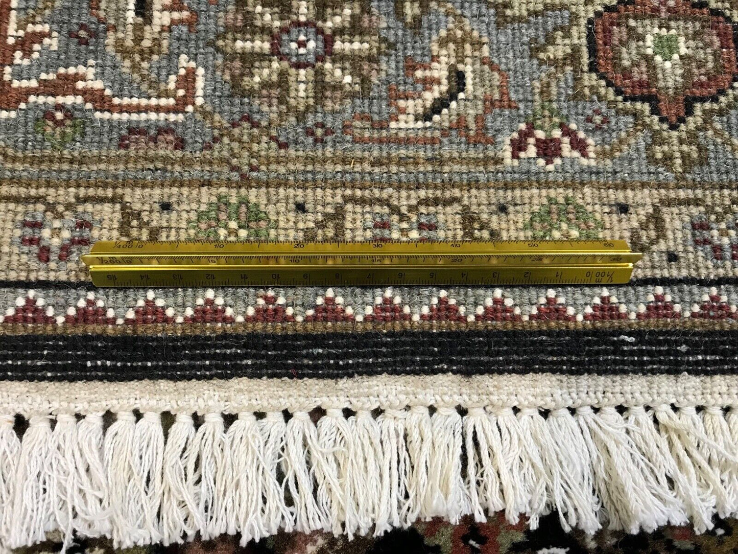 Teppich Handgeknüpft Orientteppich Täbriz Mahi Bidjar creme Rot 125x188 cm M10