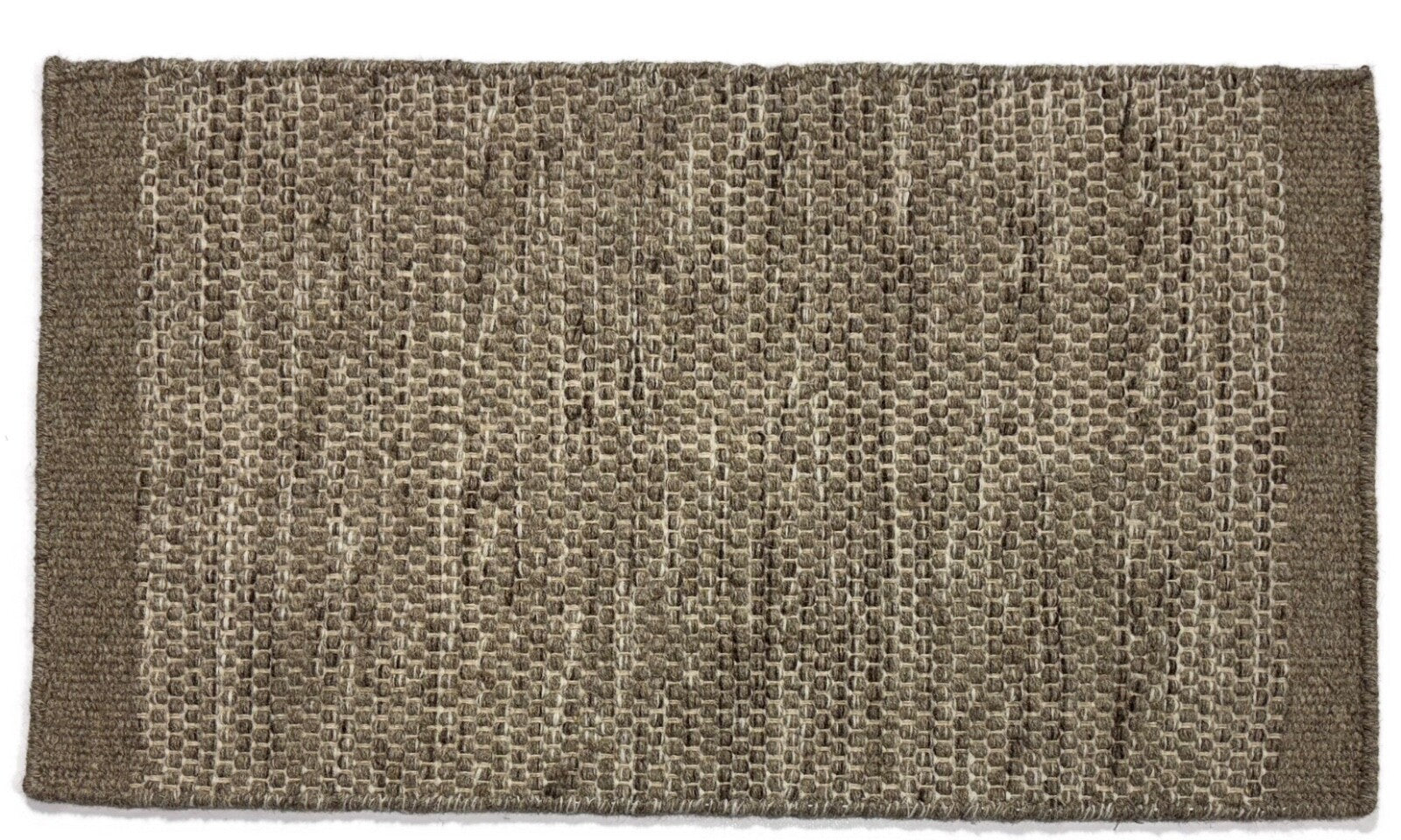 Kilim Dhurry Teppich 60x90cm Handgefertigt 100% Wolle Beige Naturfarbe D101