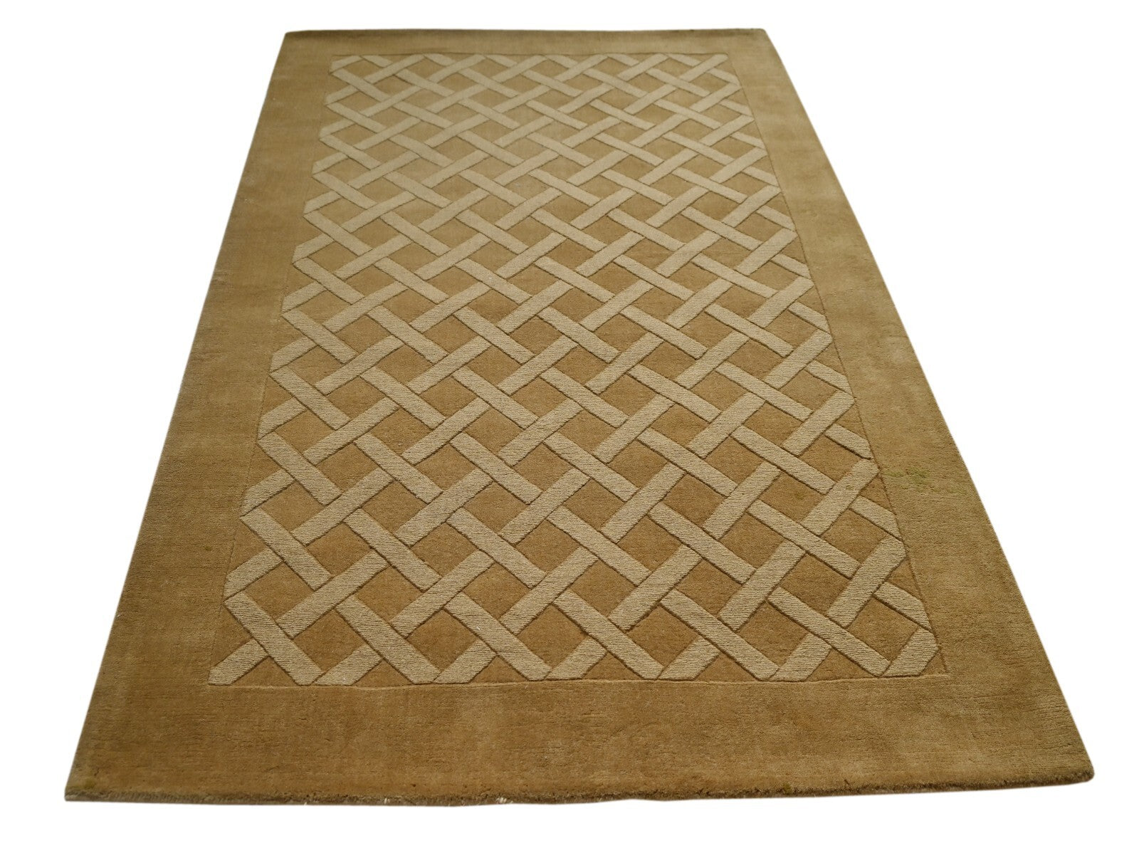 Handgetufteter Wolle teppich 150x240 Gold Modern Wohnzimmer SH233