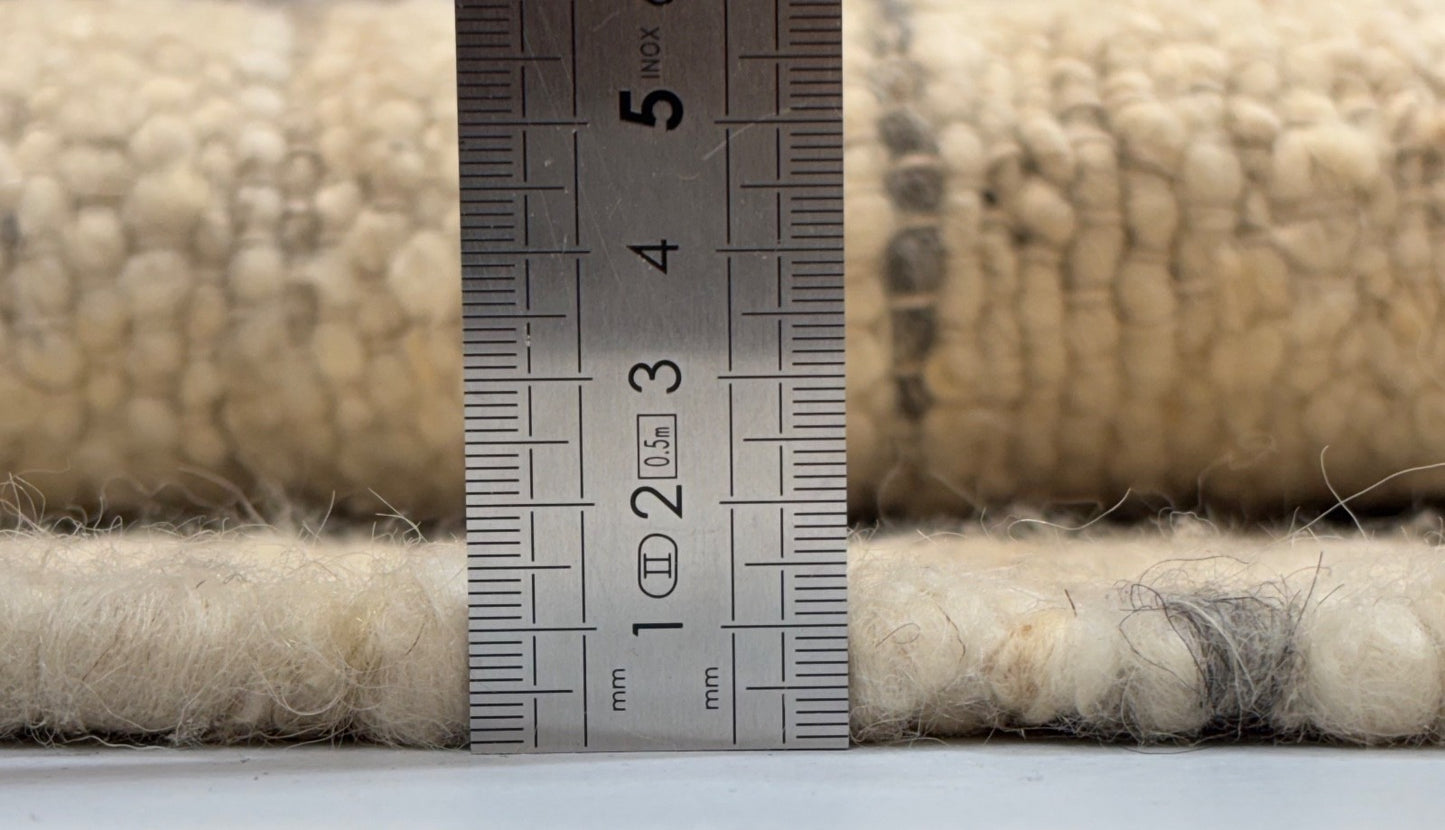 Teppich 60x90 cm BaumWolle Jute Naturfarben Handgewebt Flatweave Deko D527