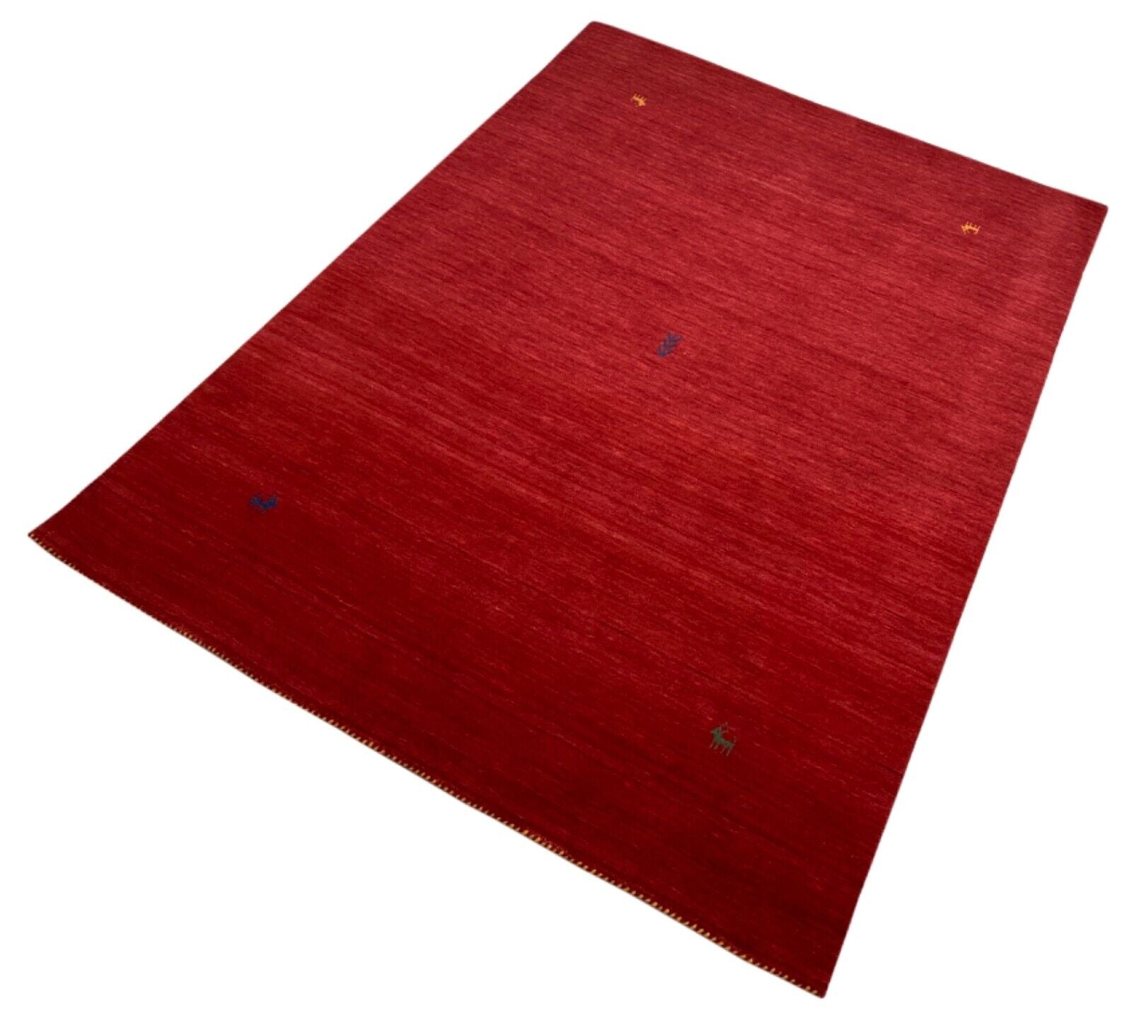 Rot Teppich 100% Wolle 170x240 cm Handgewebt Gabbeh Orientteppich