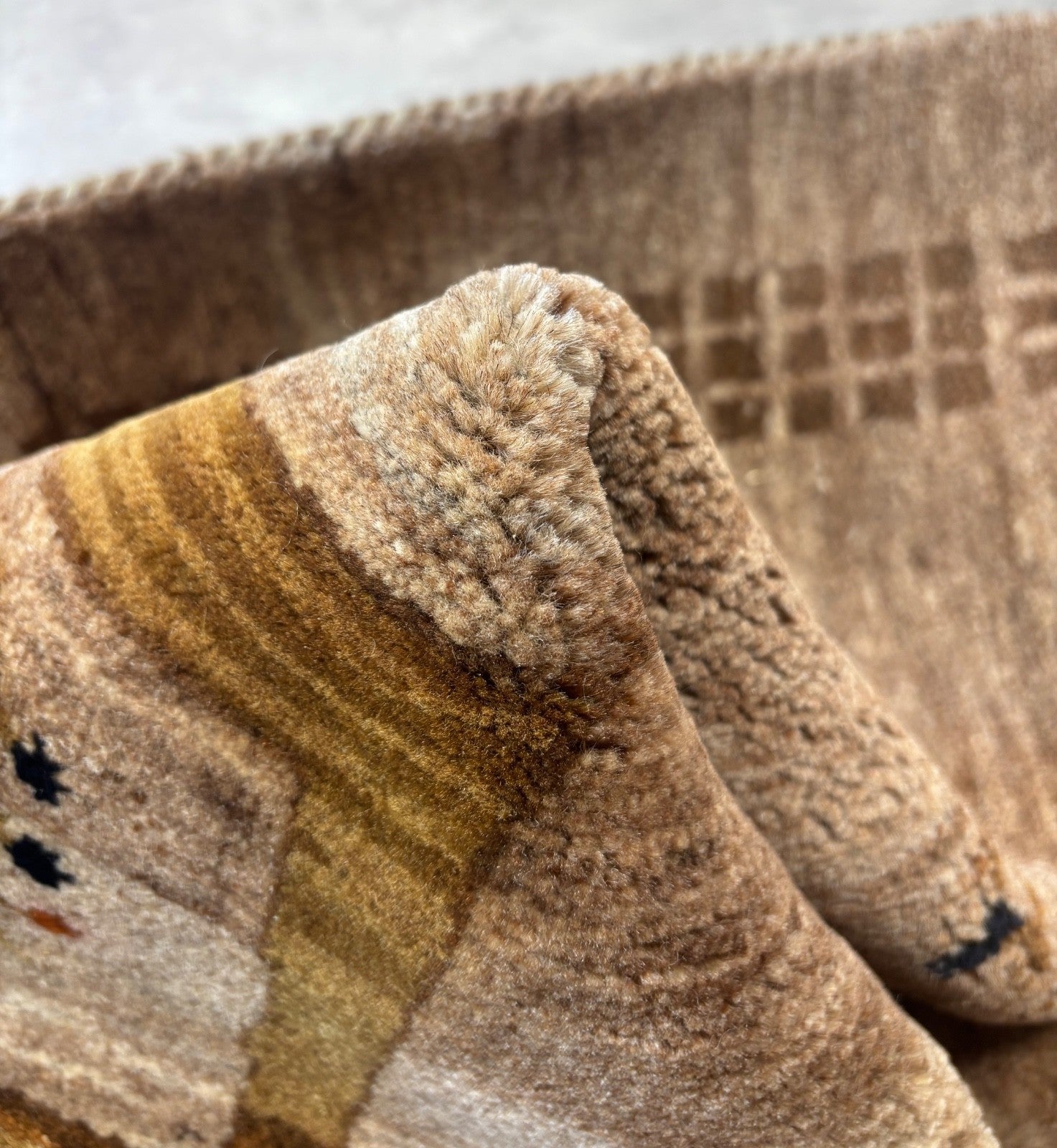 Orientteppich Handgeknüpft 100% Wolle Gabbeh Modern Muster 125x185 cm