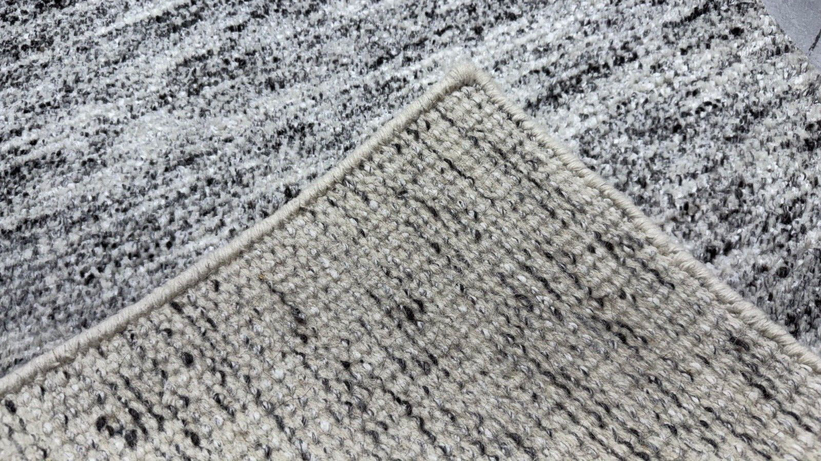 现代地毯 60x90 手工编织羊毛粘胶混纺灰色米色黑色 DTK-98