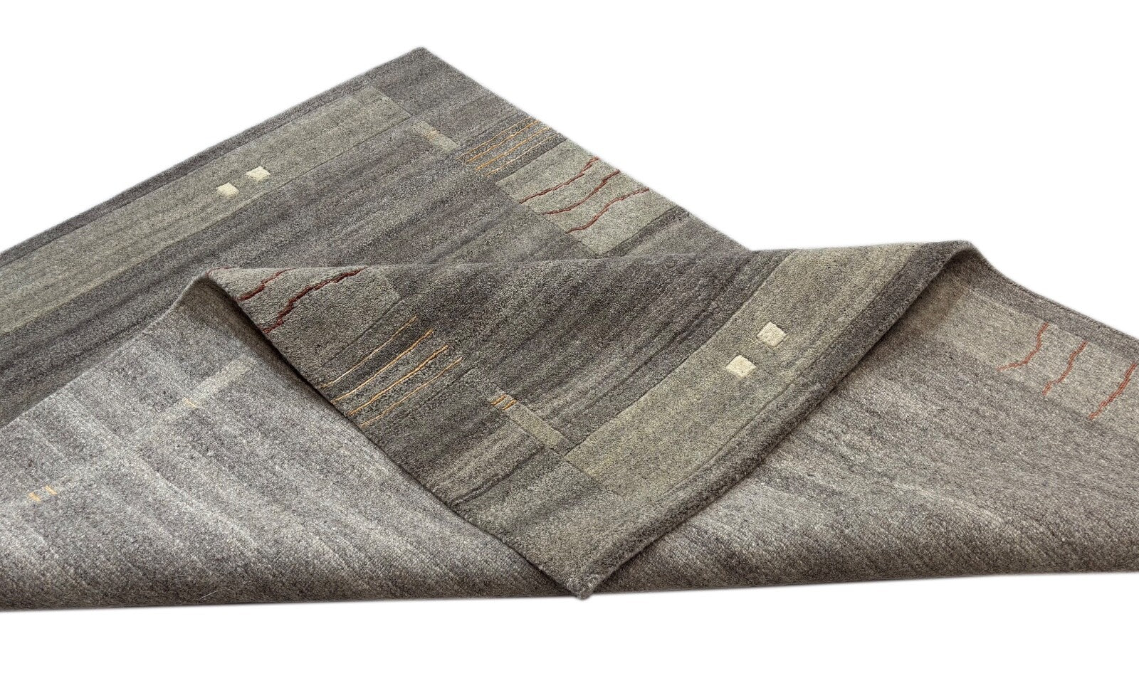 Indo Nepal Handgeknüpft Naturfarben Wolle Teppich Grau 170X240 cm IN2024