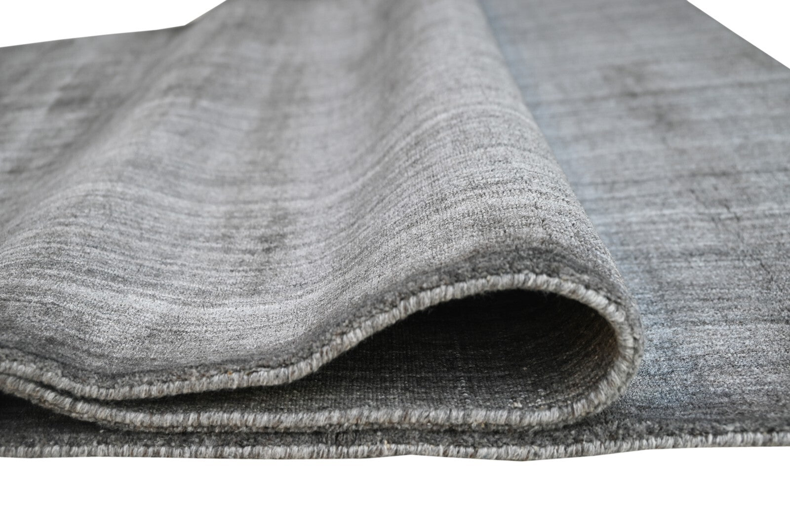 Handgeweven vloerkleed 150x240 cm, antracietkleurige, glanzende wol-viscose, woonkamer SH124