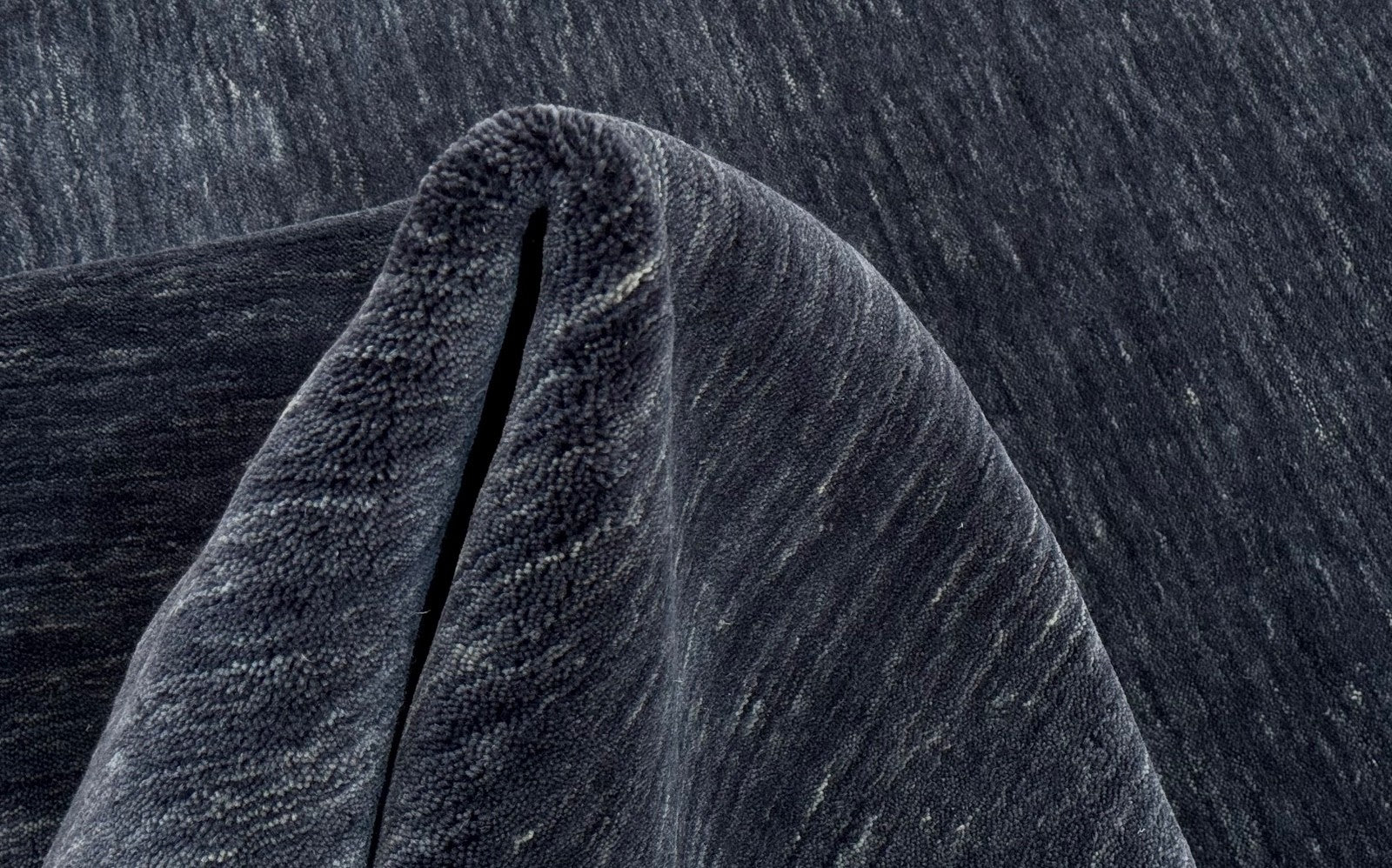 Teppich 100% Wolle 170x240 cm Handgewebt Gabbeh Anthrazit Grau Blau schwarz PB1