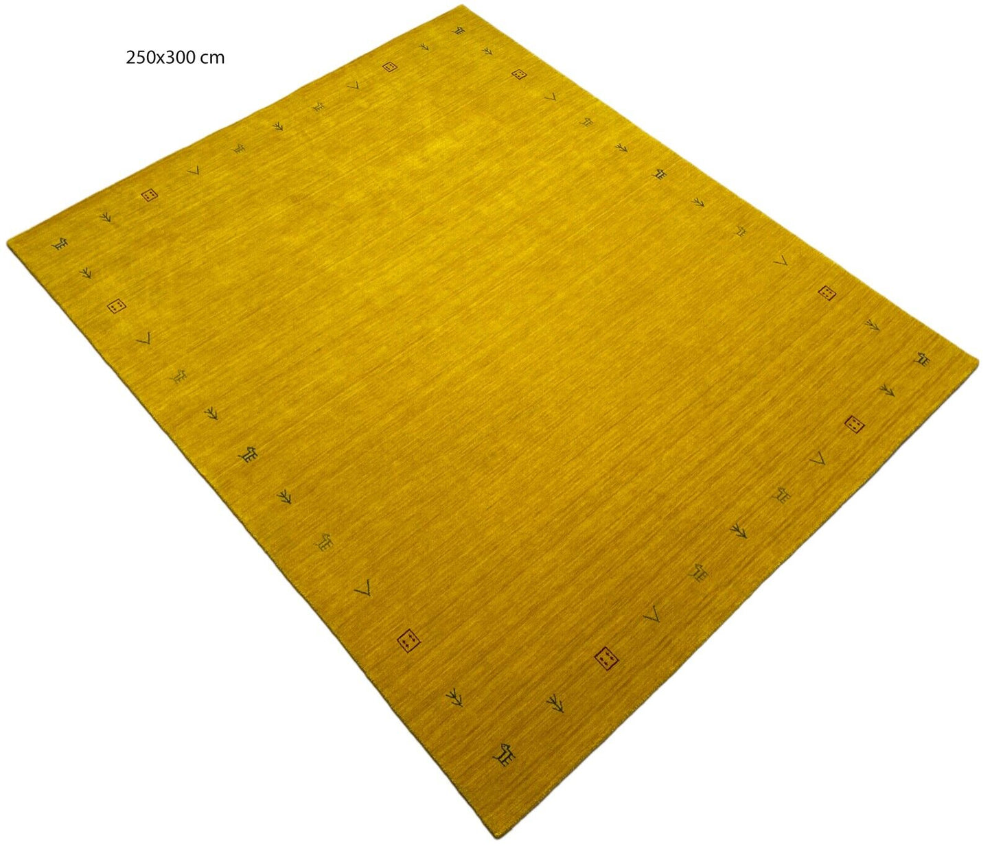Gabbeh Teppich Gold 100% Wolle Orientteppich Handgewebt Loom Brücke G-630