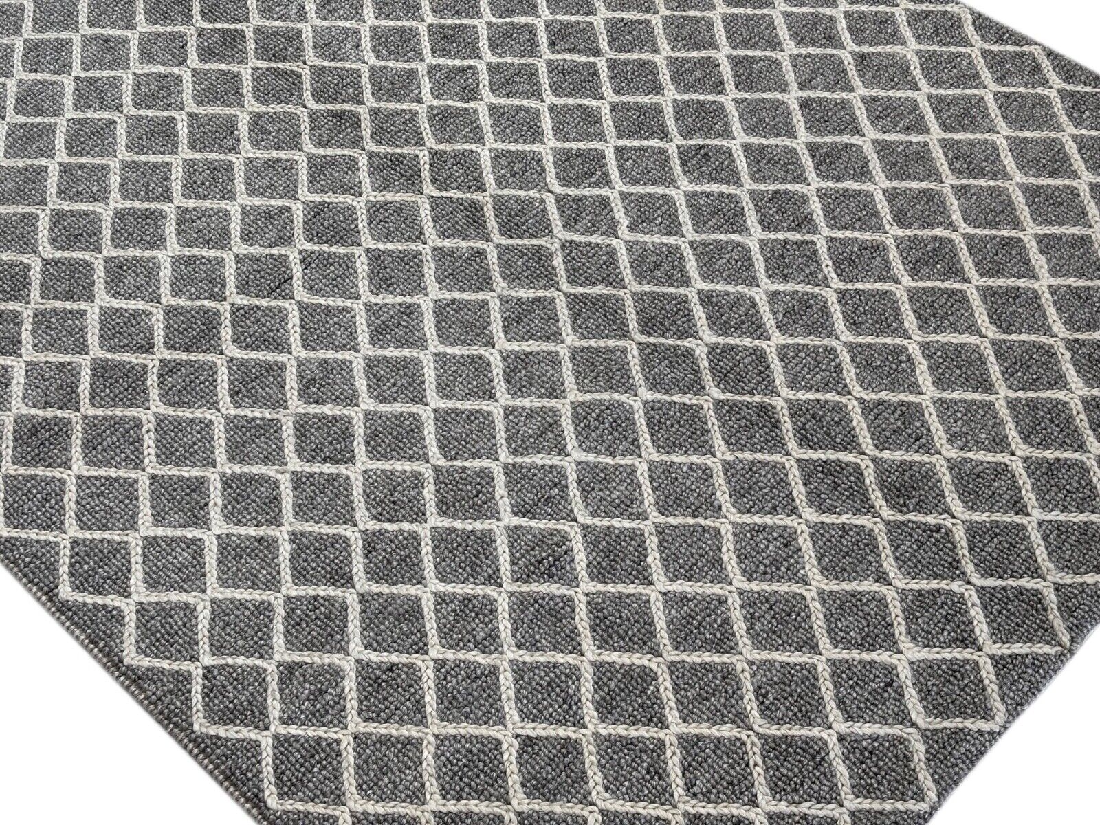 Handgewebter Wollteppich 170x240 cm – Raffiniertes geometrisches Design DS1