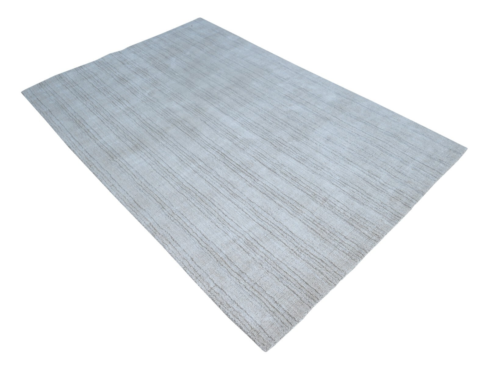 Handgewebter Teppich 120x180 Beige Glanzoptik Leinen Flach Wohnzimmer SH256