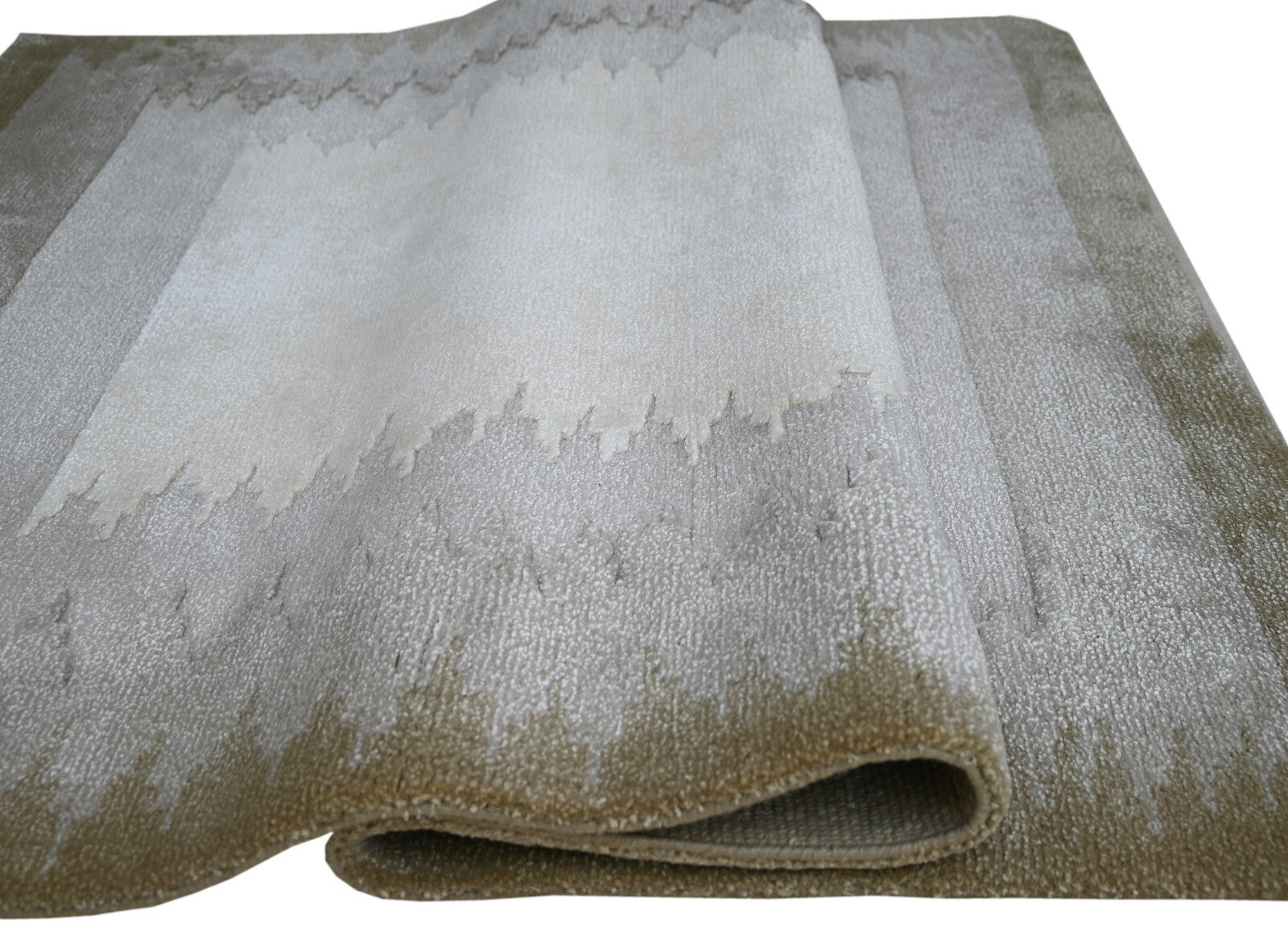 Modernes Handgeknüpfter Wolle 170x240 Vintage Creme Wohnzimmer Teppich SH148