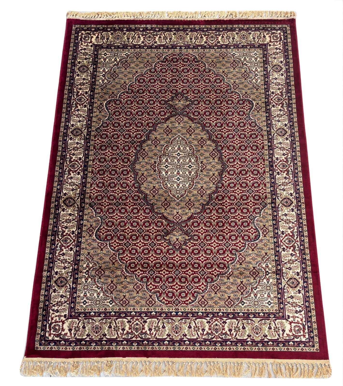Orientteppich Rot Beige Kaschmir, Tabriz Design Teppich 150x210 cm M36R