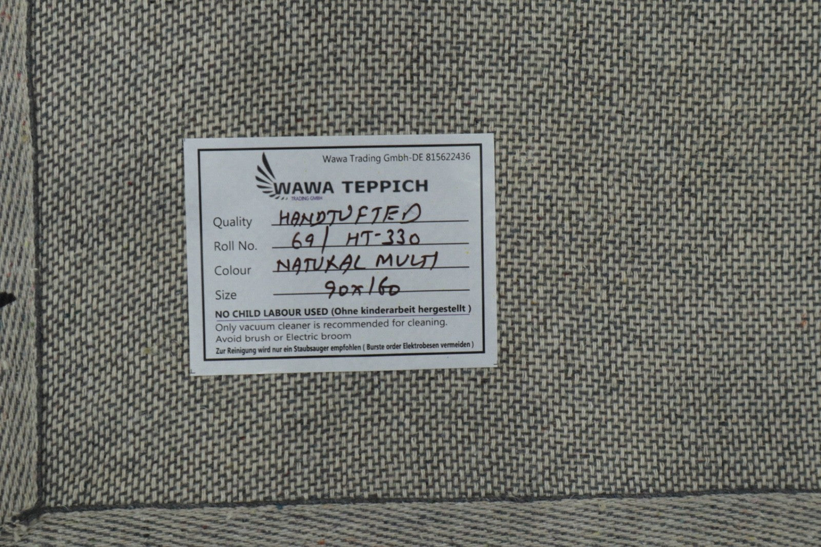 Kilimas 100 % natūrali vilna, nedažyta, rankų darbo, Nepalo rytietiškas kilimas, 90x160, HT330