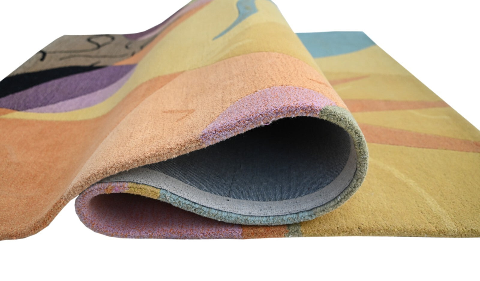 Handgetufteter Wolle teppich 150x240 Gold-Multi Modern Wohnzimmer SH227