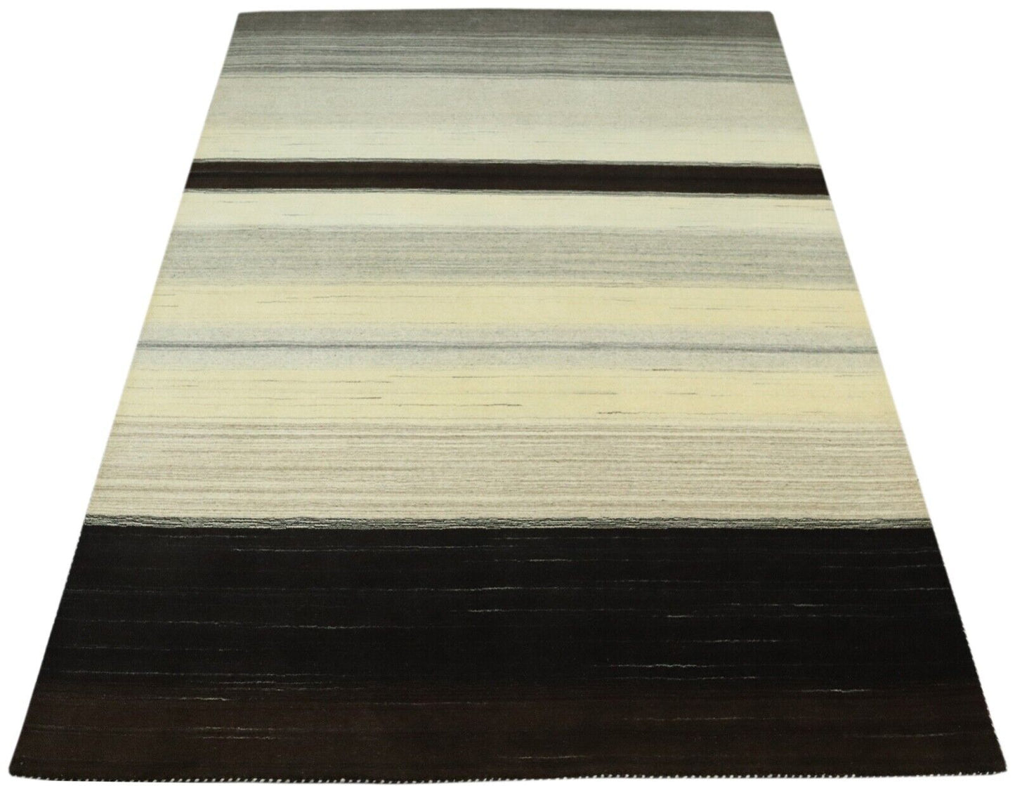 Teppich 100% Wolle 170x240 cm Grau Schwarz Beige Handgewebt Gabbeh LR1050