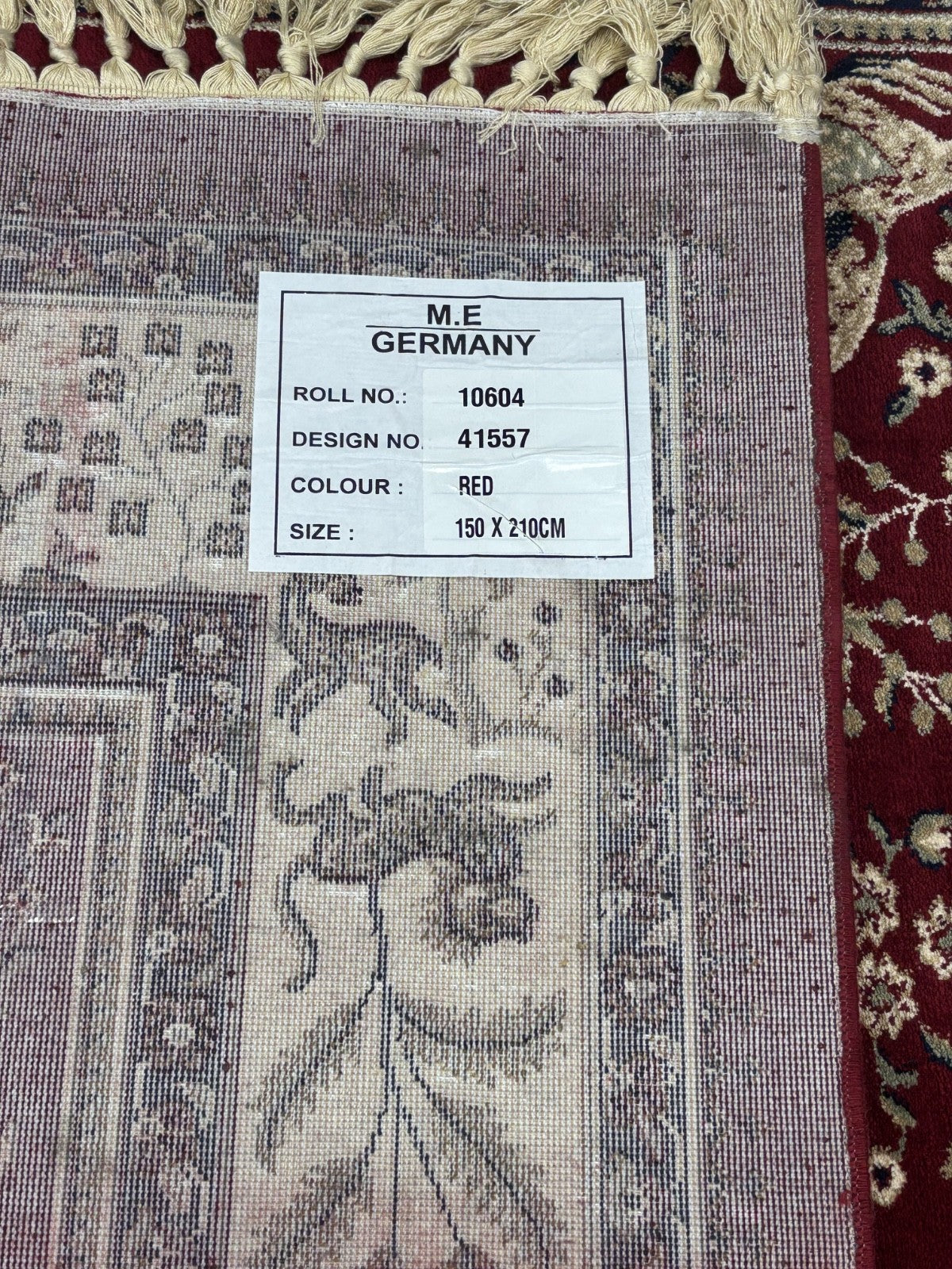 Orientteppich Kashmir Design 150x210 cm Viskose Seidenglanz Rot Beige M57R