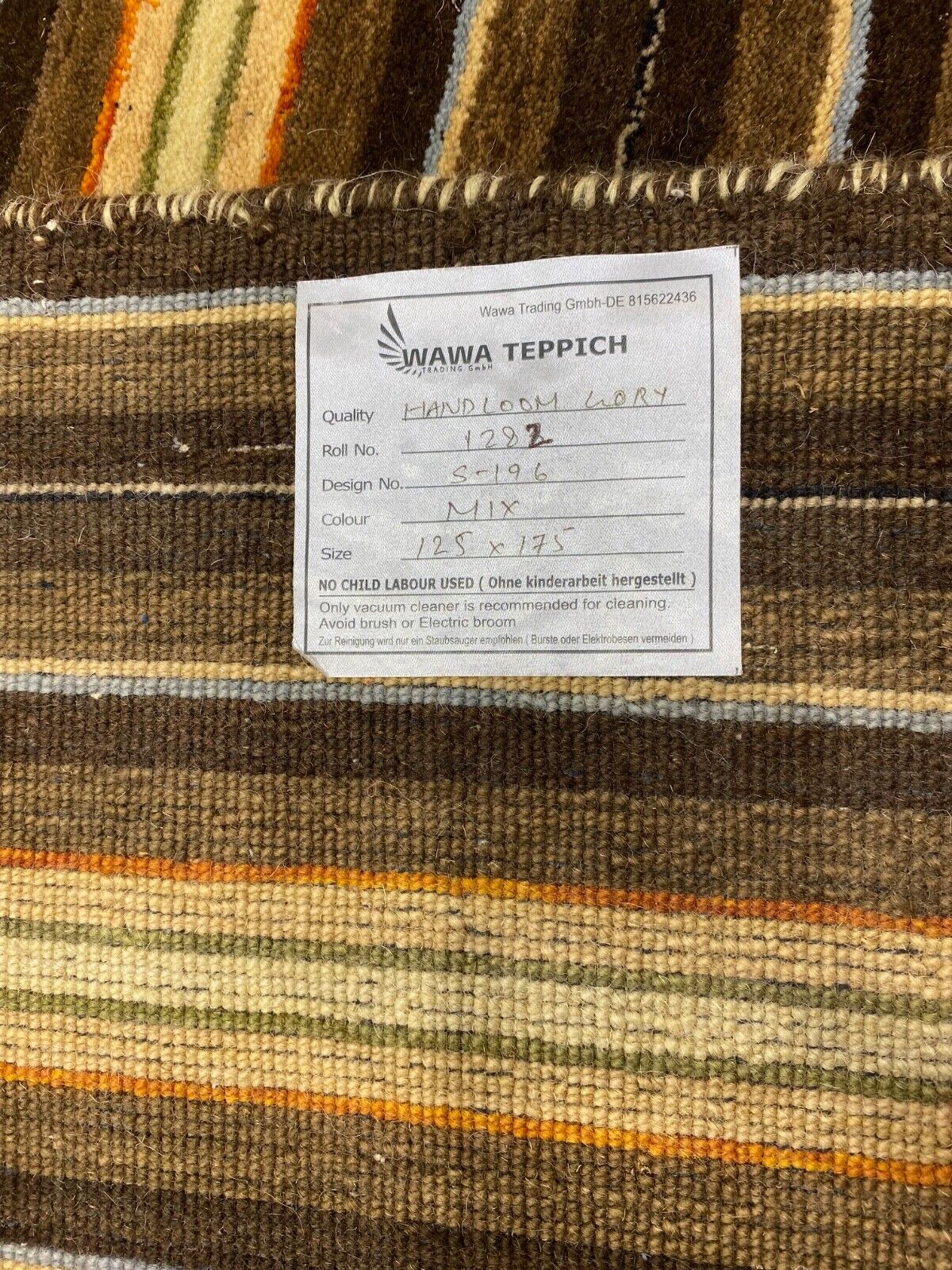 Teppich Gabbeh 100% Wolle loom lori Handgewebt 125x175 cm S196