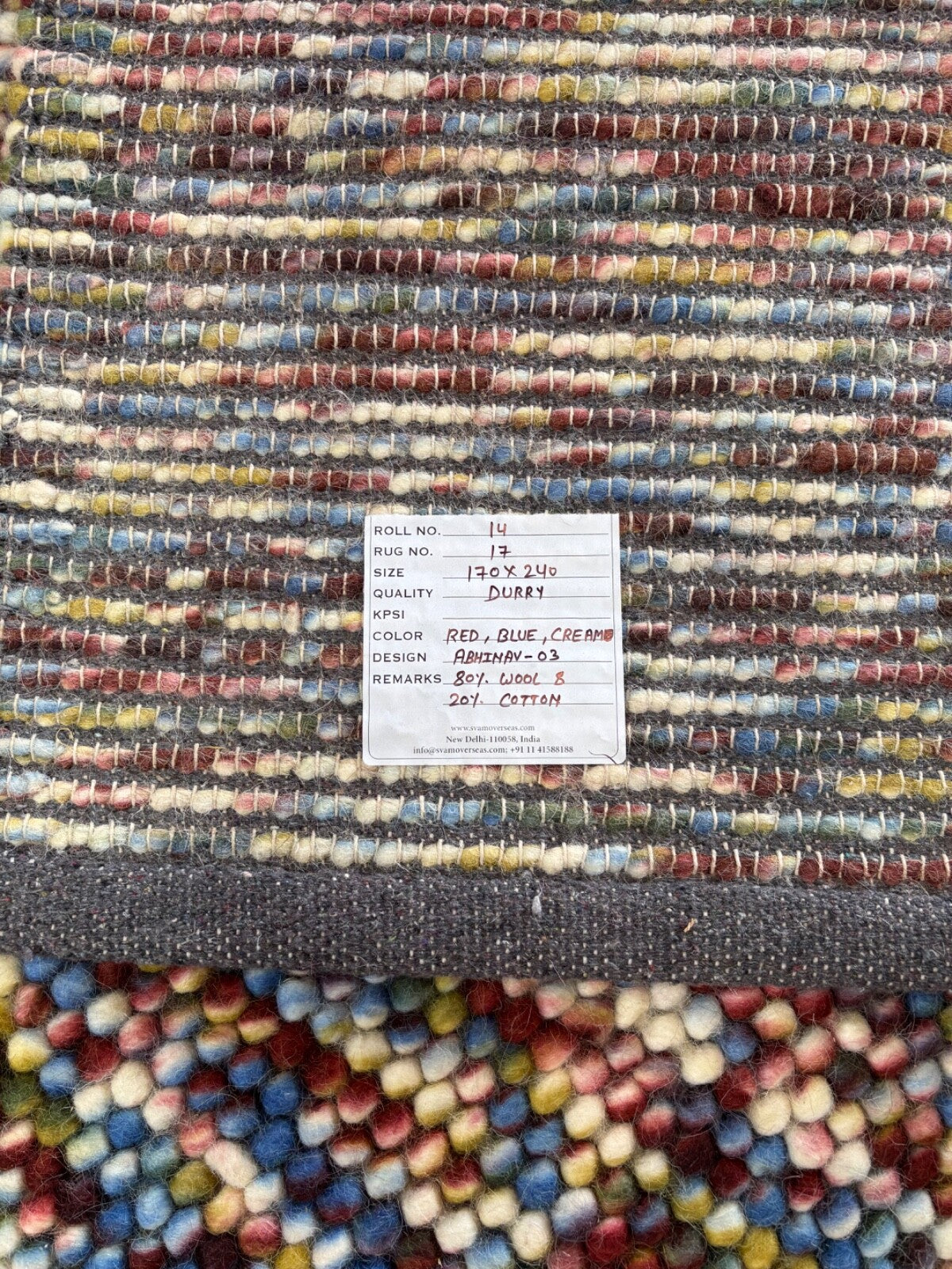 Tappeto di lana colorato 170x240 cm Tappeto moderno naturale fatto a mano st14