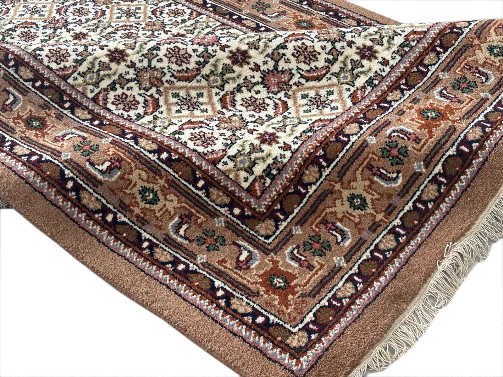 Orientteppich Herati 250x350 cm Handgeknüpft Beige Braun Unikat Teppich in Wolle