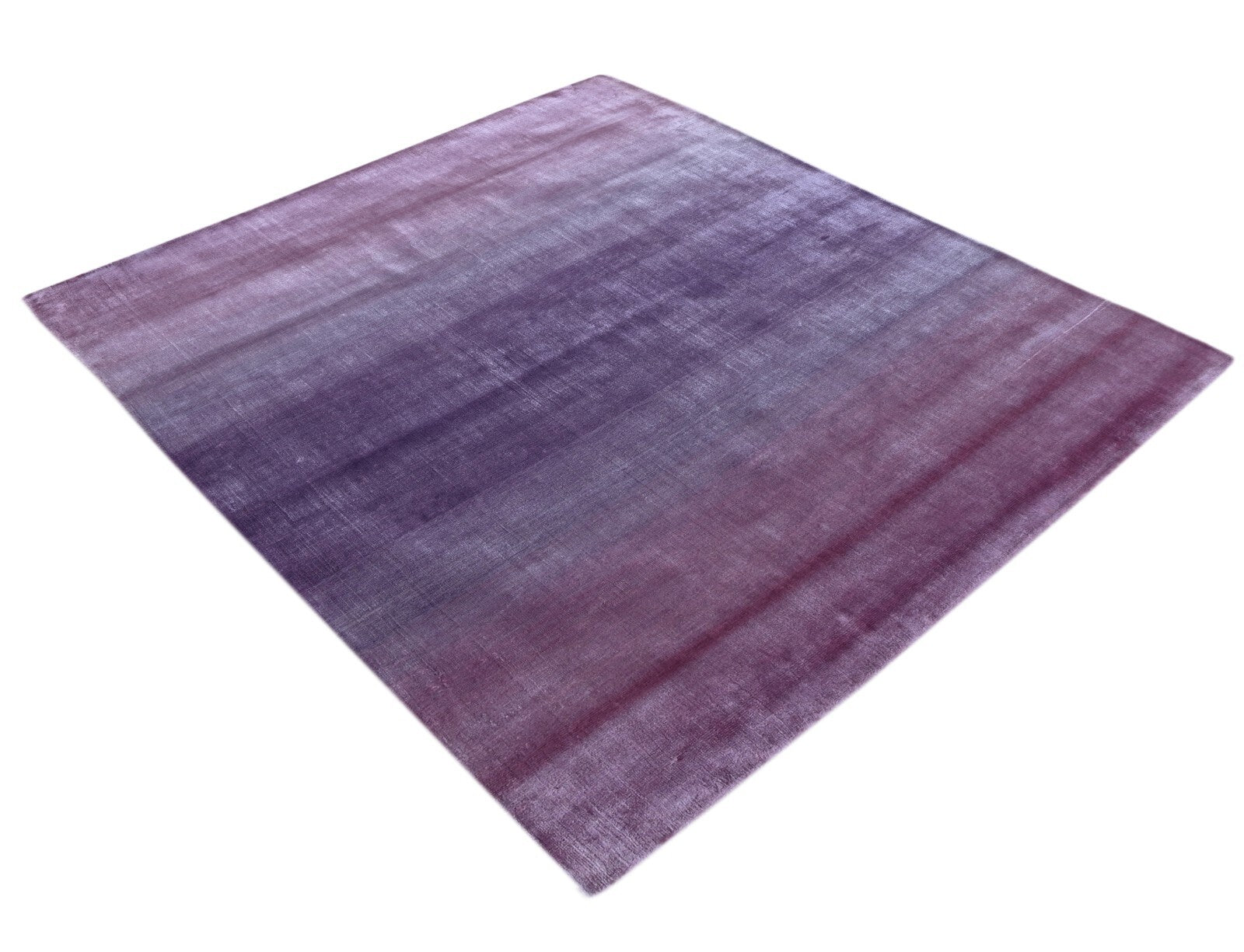 Handgewebter Teppich 150x240 Rosa Glanzoptik Viskose Flach Wohnzimmer SH103