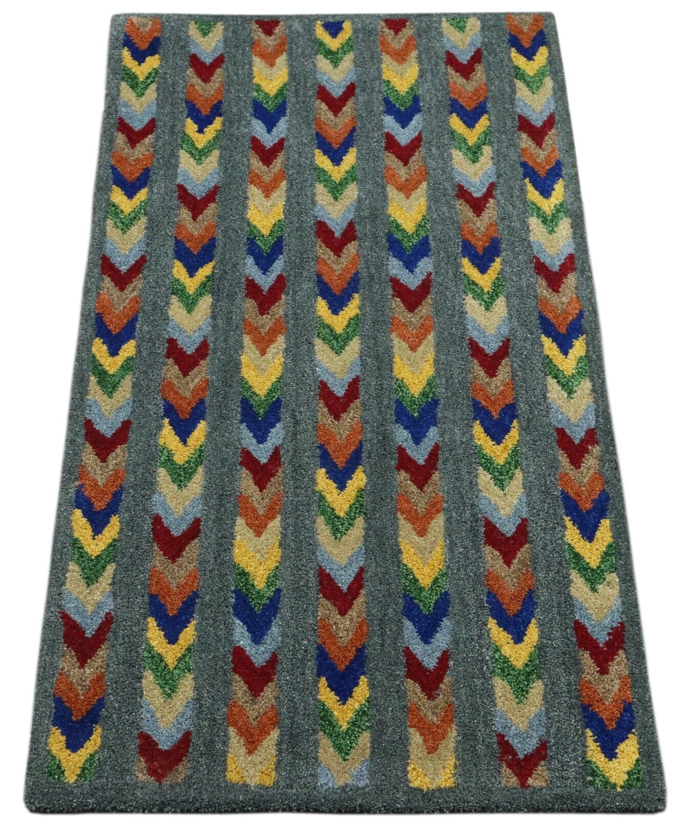 Tappeto Gabbeh 100% lana 70X140 cm fatto a mano grigio tuftato a mano T996