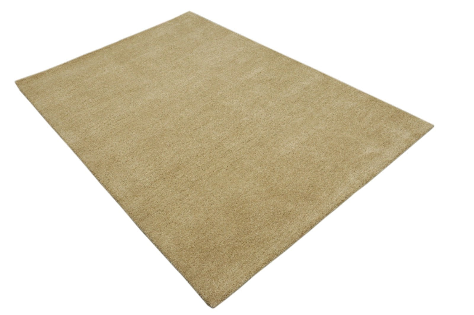 Gabbeh Teppich 100% Wolle Beige Uni Farbe 120x180 cm Handgemacht PL4