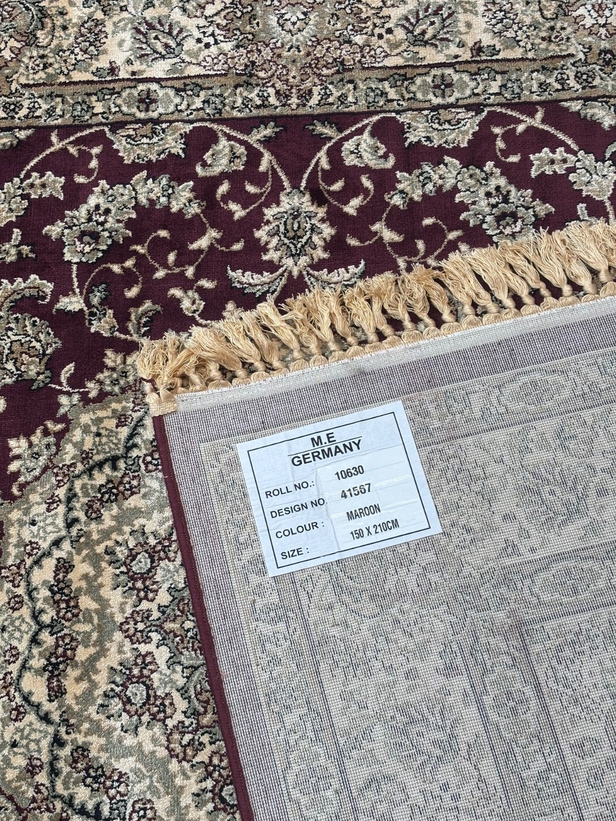 Kašmír Design Orientteppich 150x210 cm Viskose Seidenglanz Kastanienbraun M67M