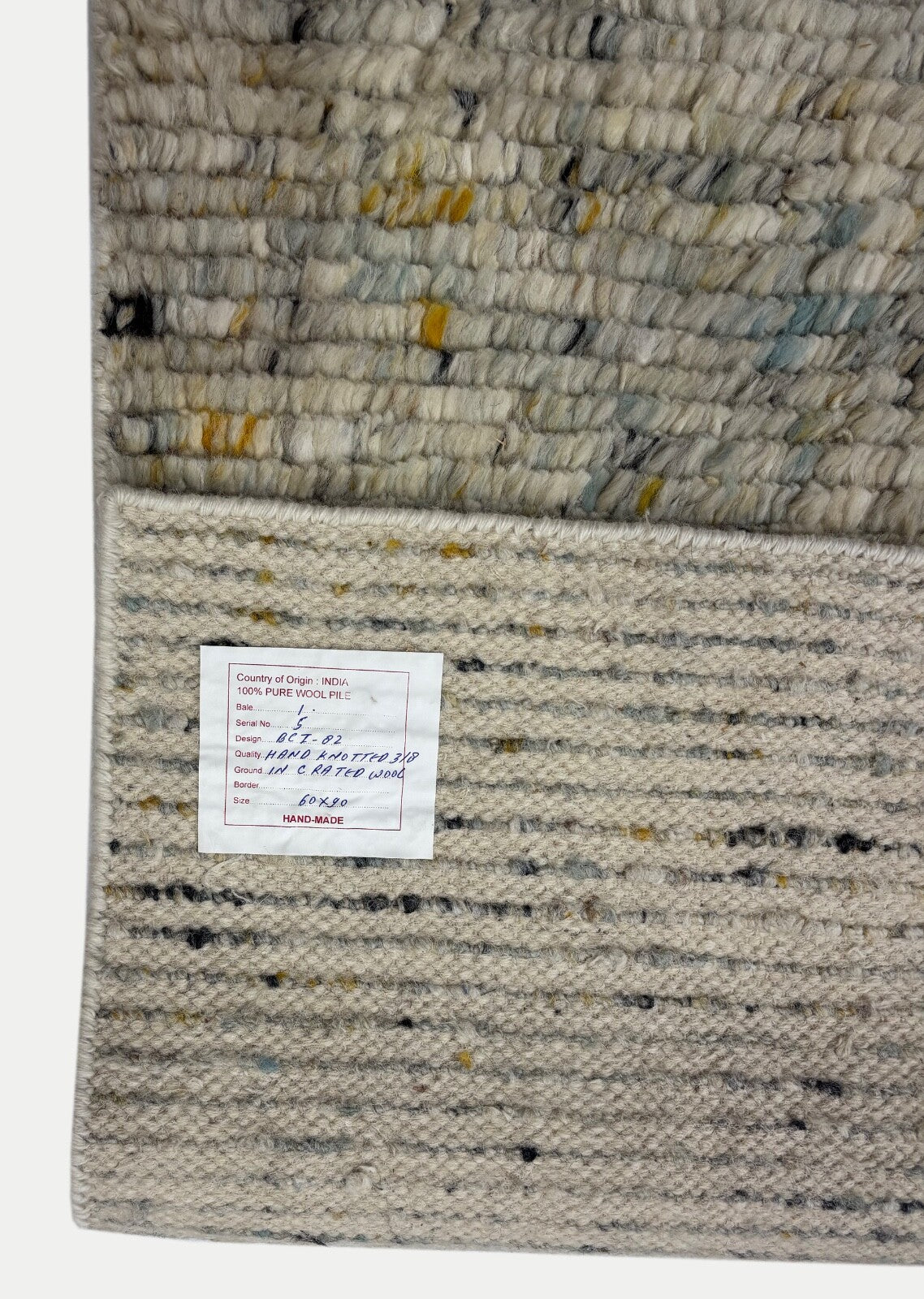 Tappeto in lana annodato a mano 60x90cm 100% lana Moderno Multicolore Beige BCI82