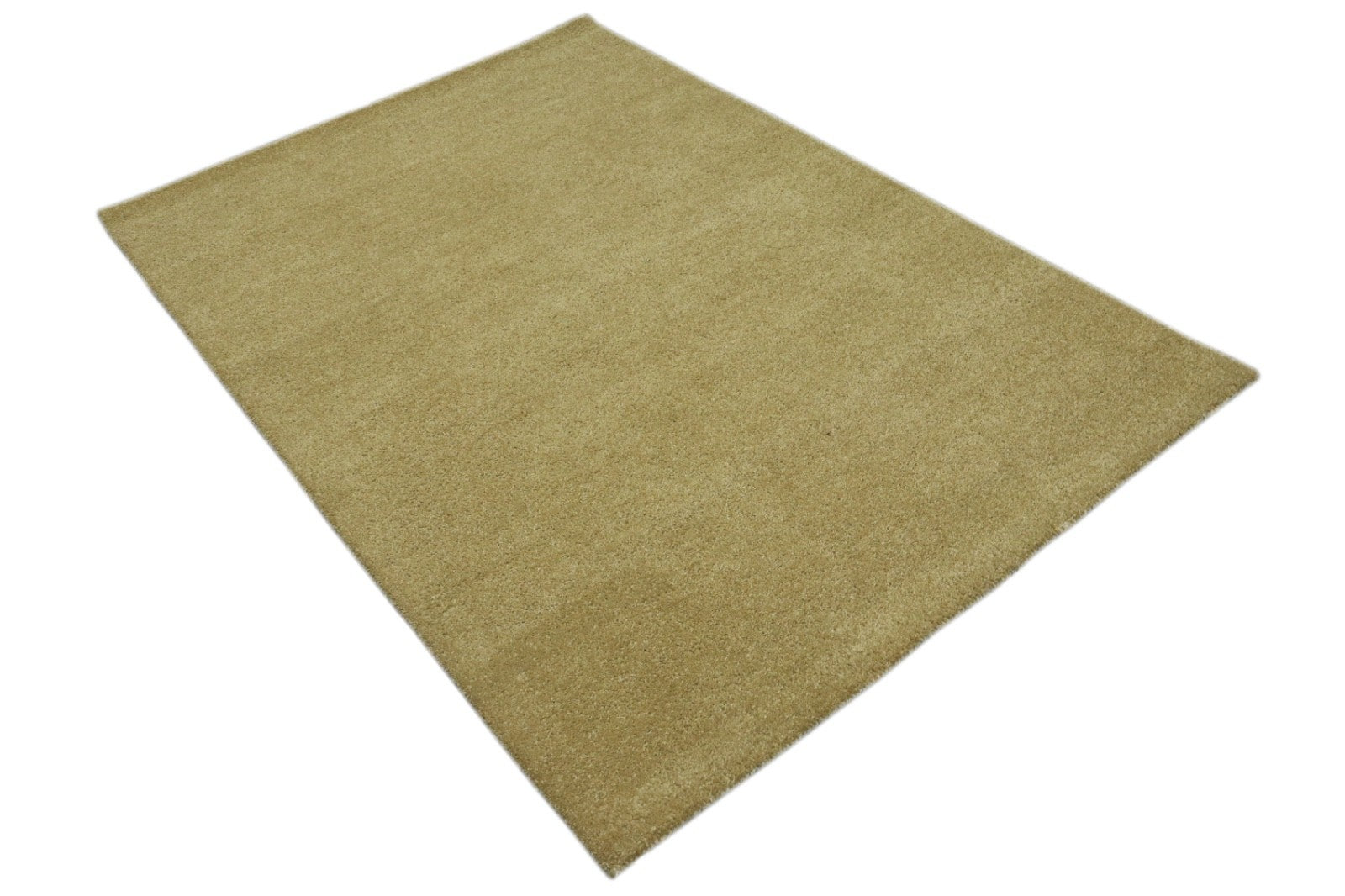 Gabbeh Teppich 100% Wolle Gold Uni Farbe 120x180 cm Handgemacht PL6