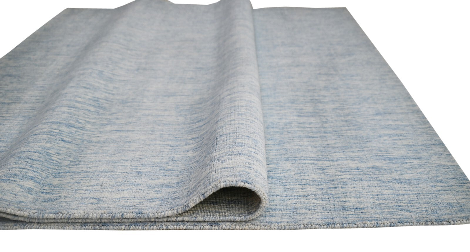 Tapis tissé à la main 150x240 cm, aspect brillant bleu, laine et viscose, salon SH123