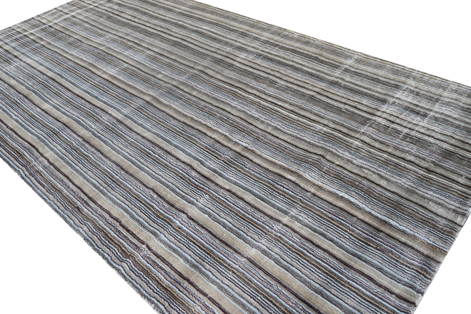 Handgewebter Teppich 160x290 Multi Glanzoptik Viskosem Wohnzimmer SH138