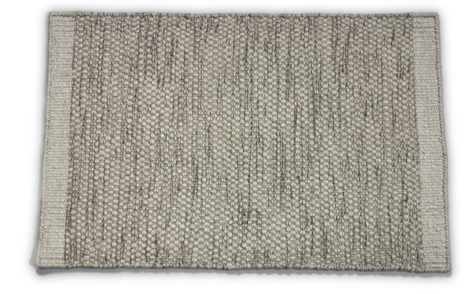 Kilim Dhurry Teppich 60x90cm Handgefertigt 100% Wolle Naturbeige Sandgrau D103