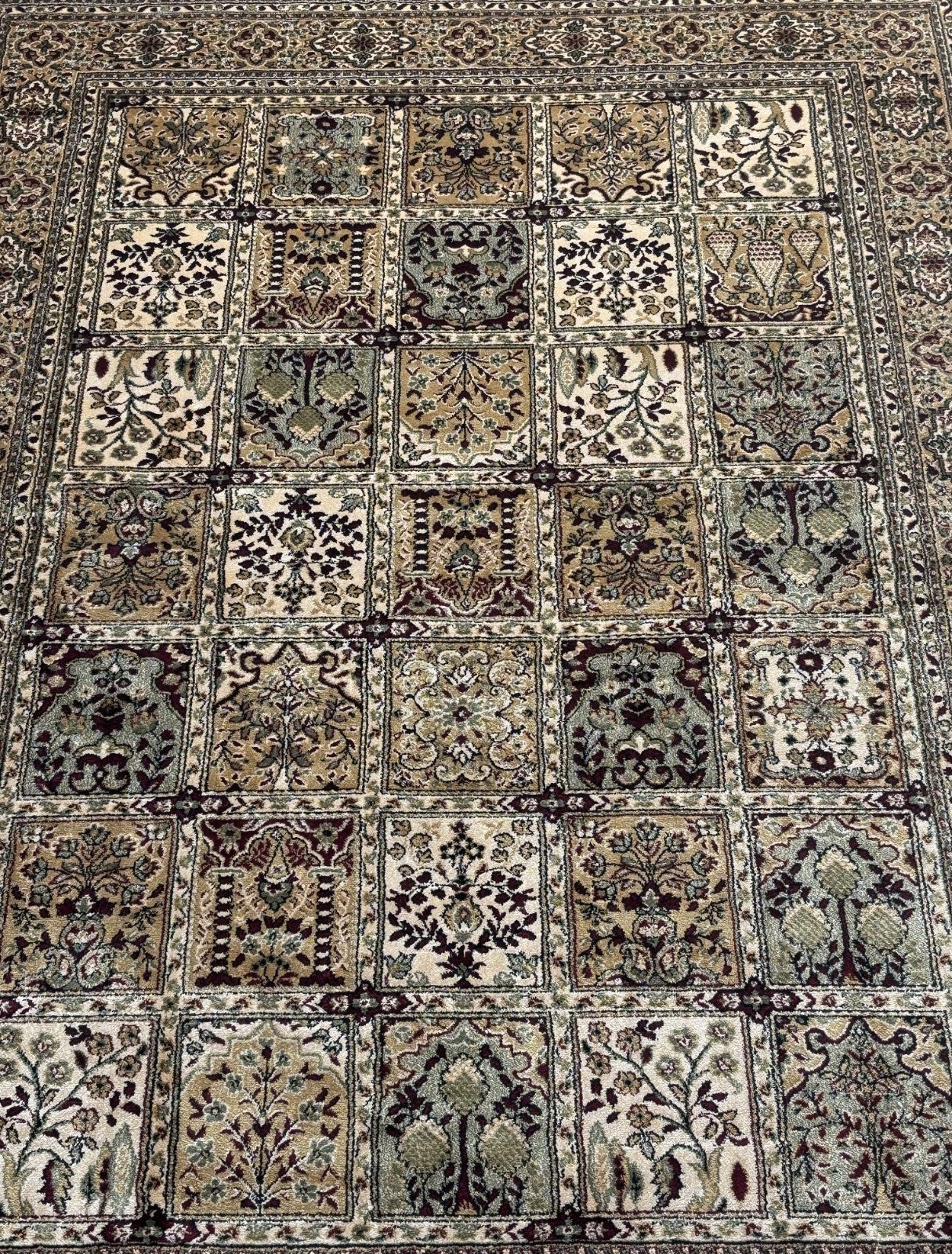 Orientteppich Kaschmir Design Teppich Beige Bordeaux Gold 150x210 cm M92G