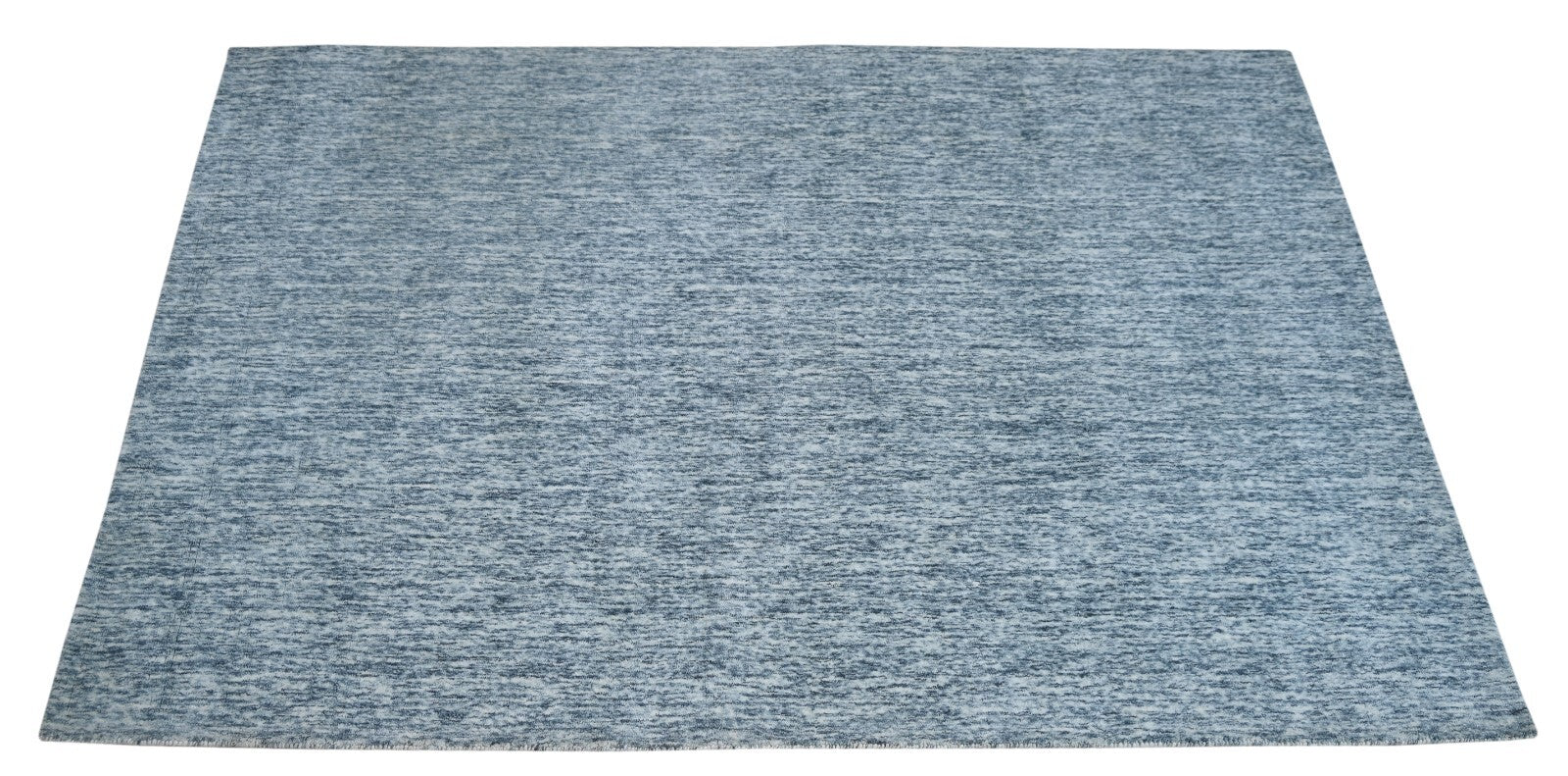 Handgewebter Teppich 120x180 Silber Glanzoptik Wolle Wohnzimmer SH180