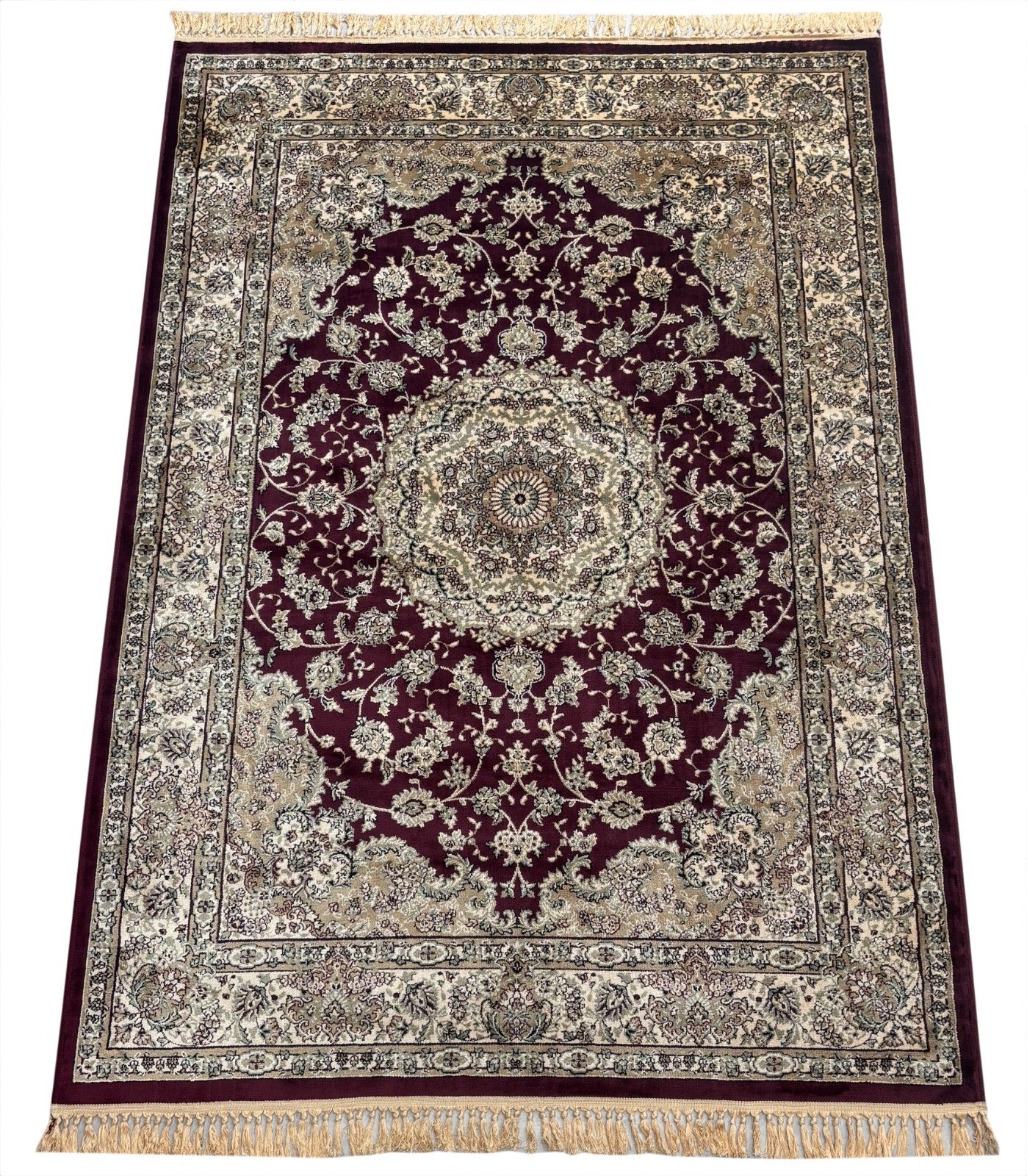 Kašmír Design Orientteppich 150x210 cm Viskose Seidenglanz Kastanienbraun M67M