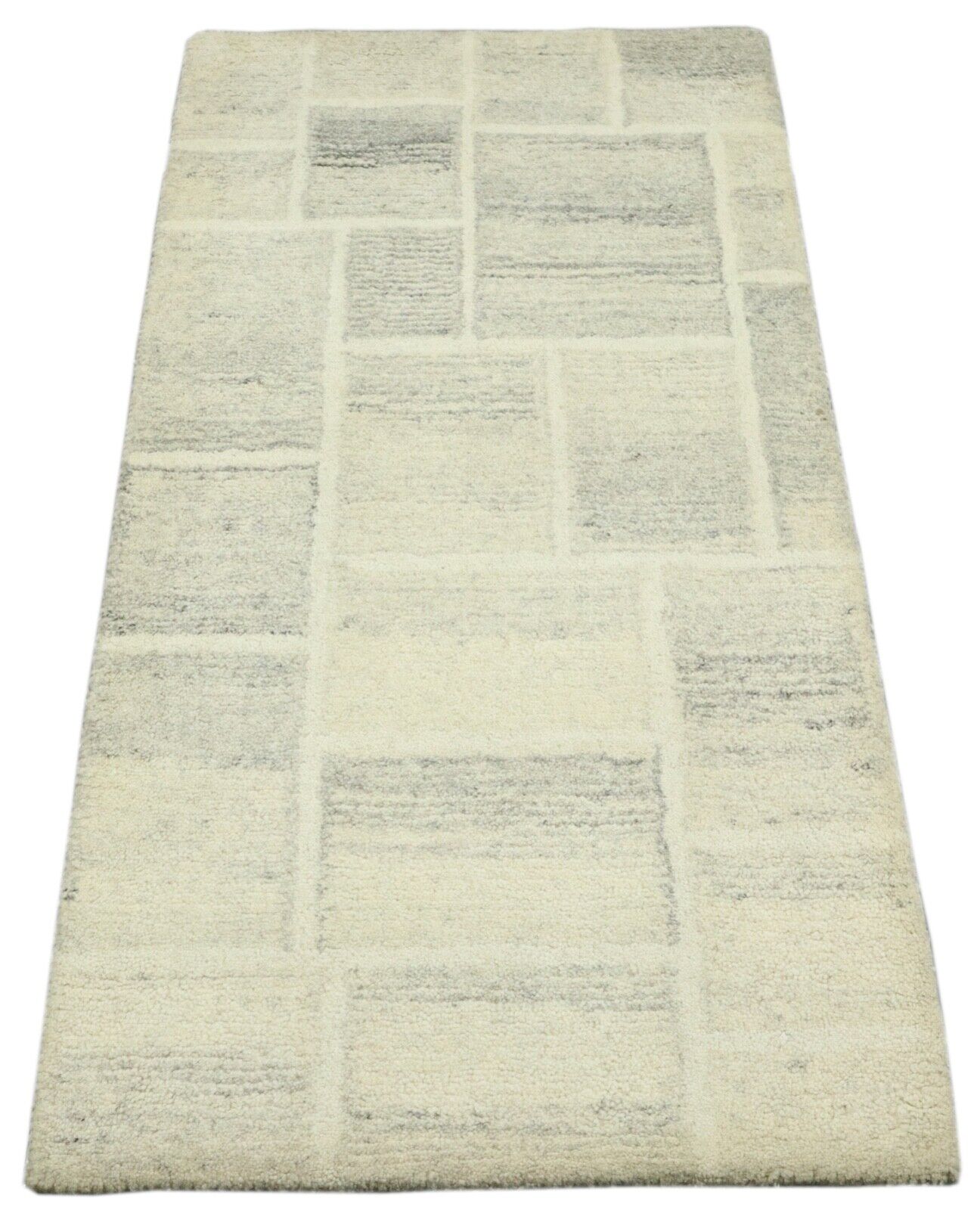 Gabbeh Teppich 100% Wolle 70X140 cm Handarbeit Beige Handgetuftet T1031