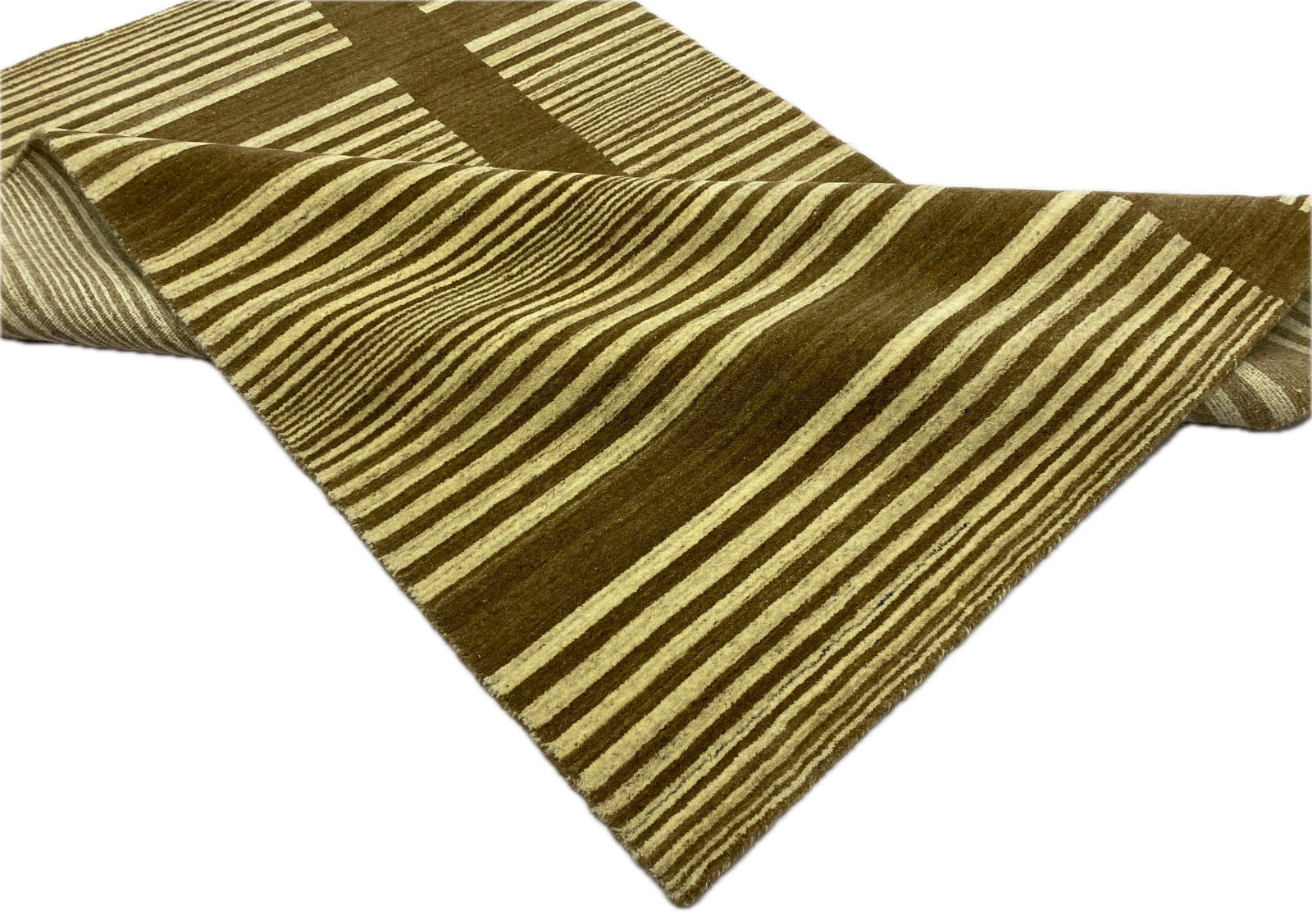 Teppich 100% Wolle Beige braun Gabbeh lori Handgewebt 125x185 cm Naturwolle S195