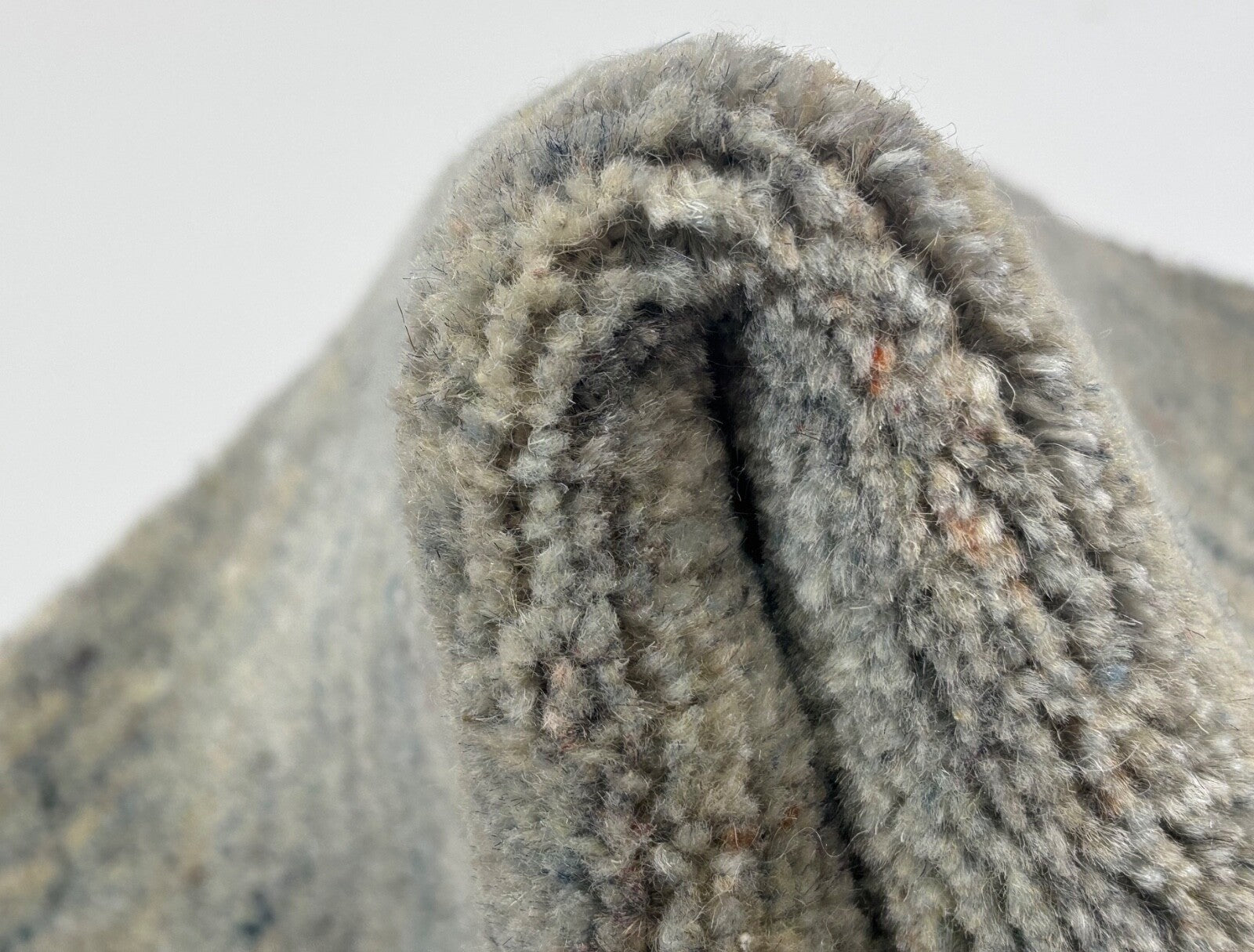 Handgewebter Wollteppich 60x90cm Dunkelgrau Modern Handgefertigt D126