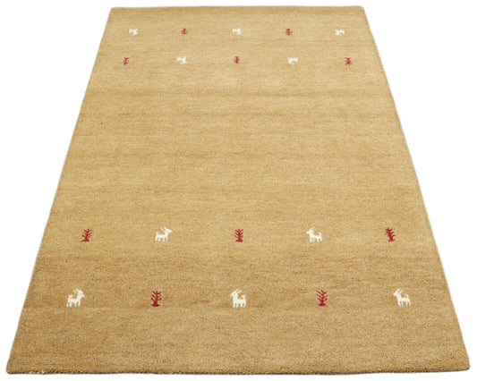 Orient Teppich 100% Wolle 160X230 cm Gold Orange Handarbeit Handgetuftet T932