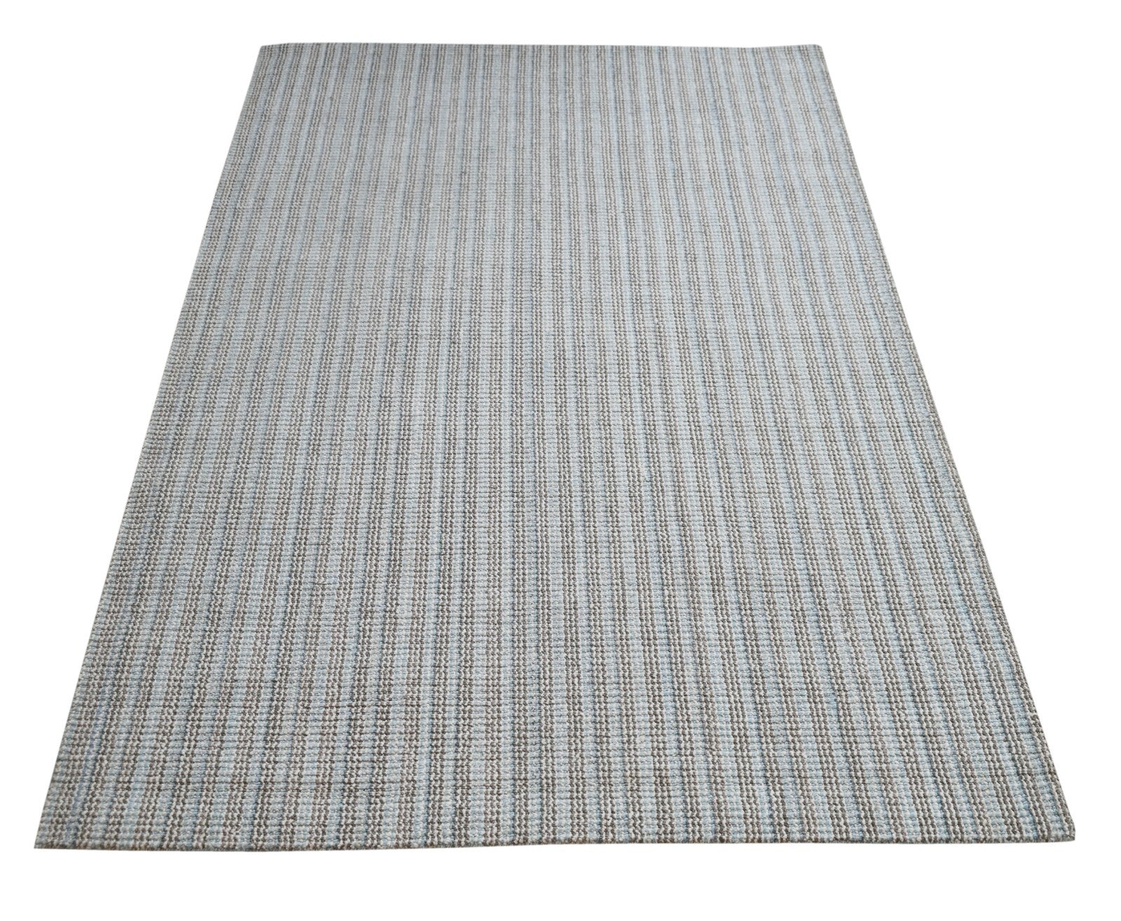 Handgewebter Teppich 160x230 Silber / BeigeGlanzoptik Wolle Wohnzimmer SH125