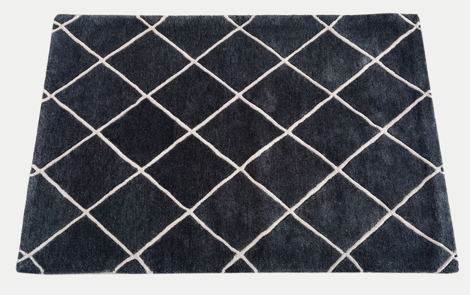 Tappeto nero, 100% lana, fatto a mano, 125 x 183 cm, tappeto orientale BT3