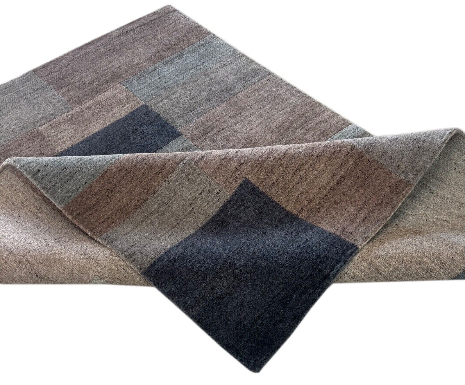 Nepal Handgeknüpft Naturfarben Teppich Grau Blau 170X240 cm 100% Wolle st10