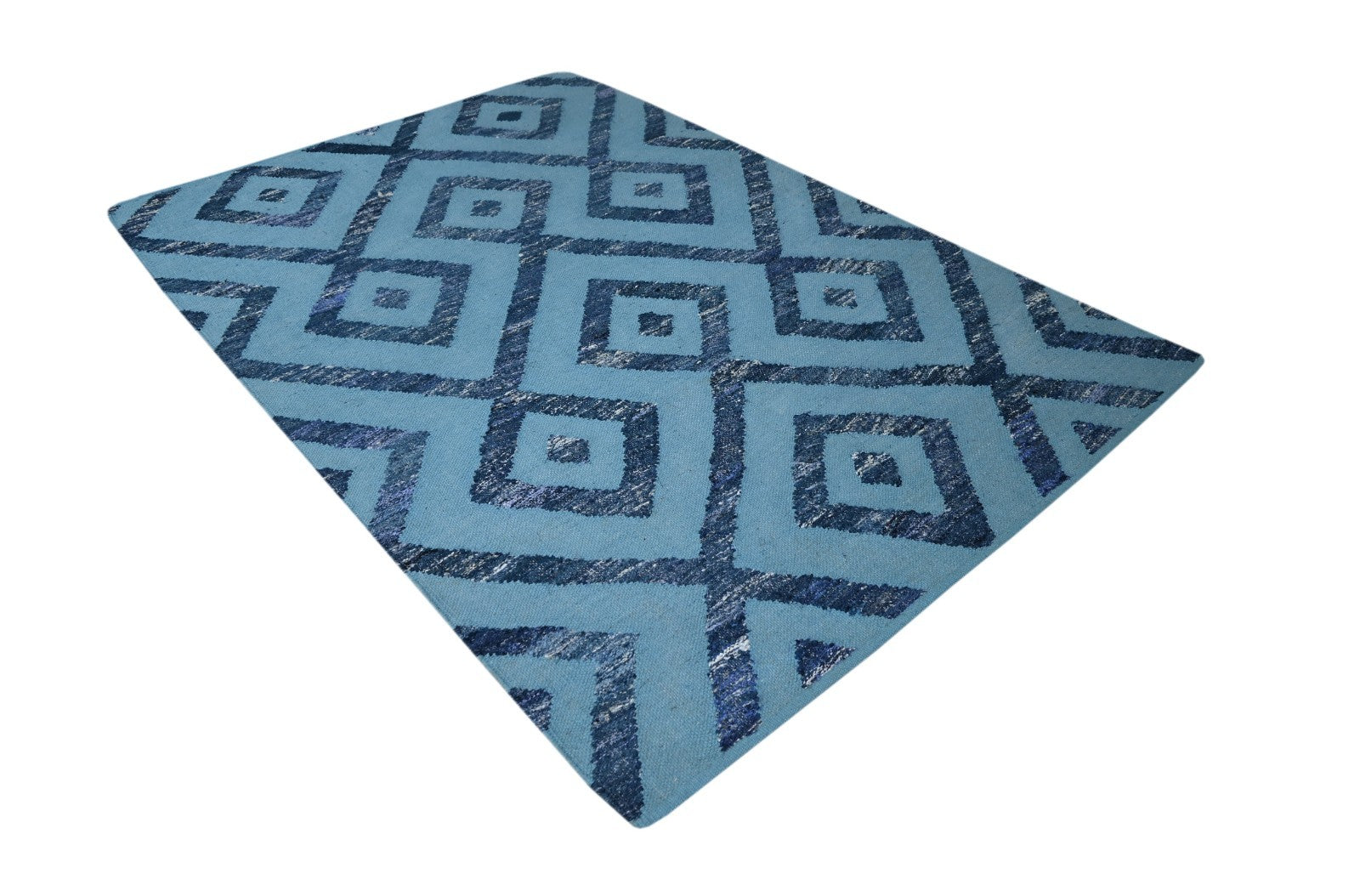 Bunter Wollteppich 150x240 cm Handgefertigt Modern Teppich sh196