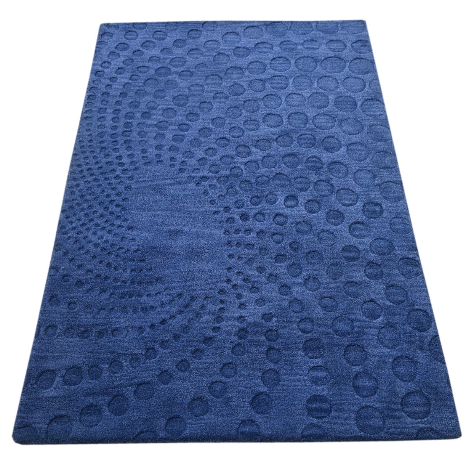 Handgetufteter Wolle teppich 120x180 blau Modern Wohnzimmer SH207