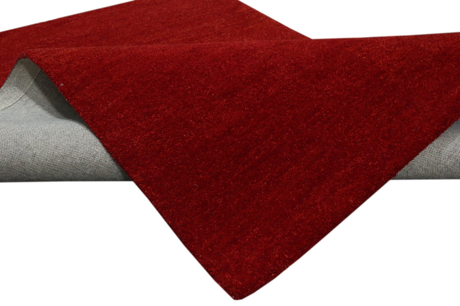 Gabbeh Teppich 100% Wolle Rot Uni Farbe 120x180 cm Handgemacht PL16